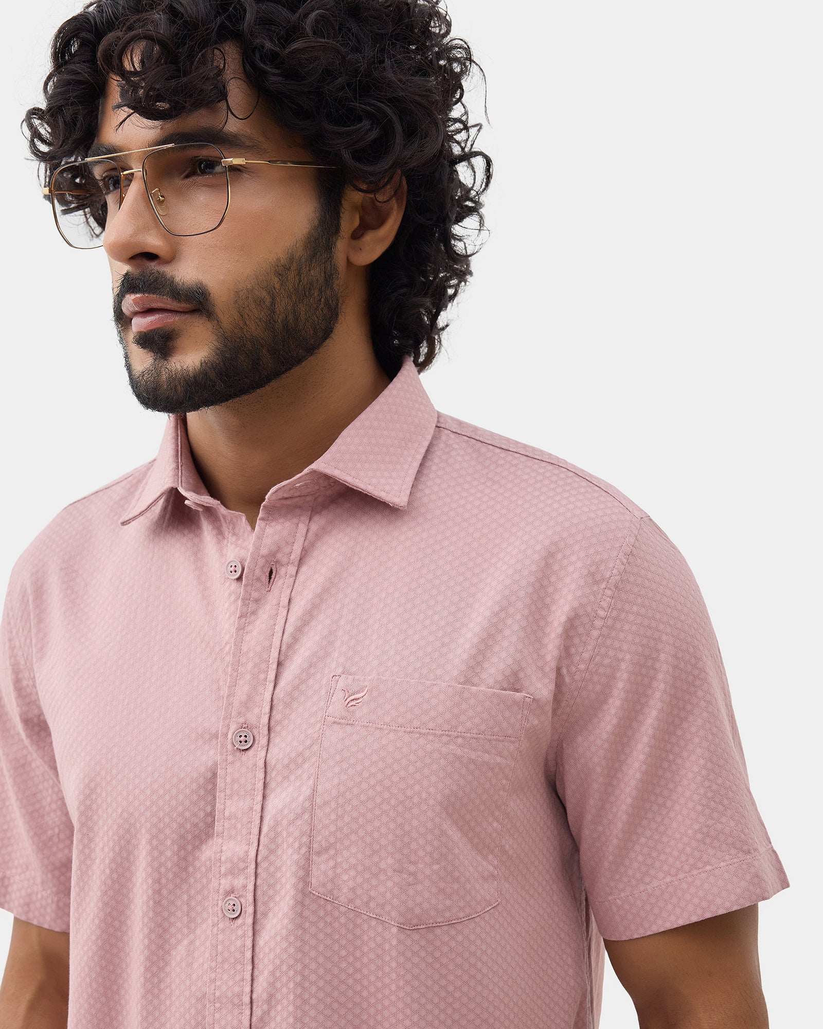 Dusty Pink Textured Shirt - Jemy