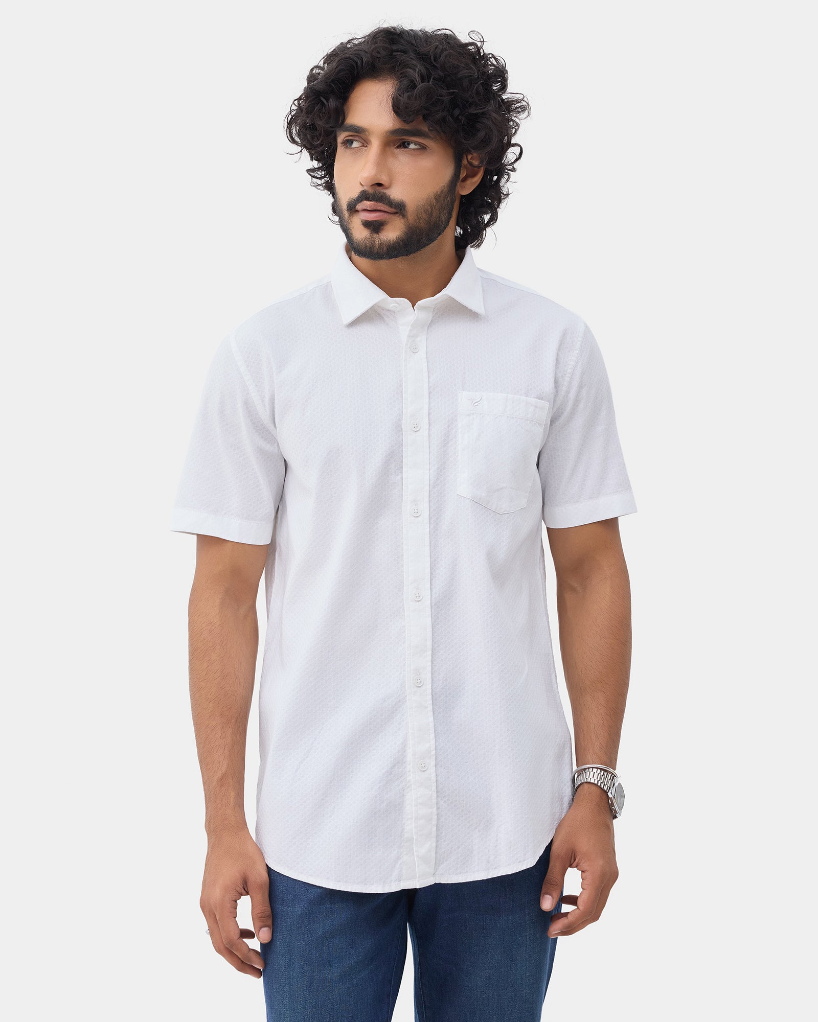 LONG SLEEVE INDIA FIT DOBBY SHIRT