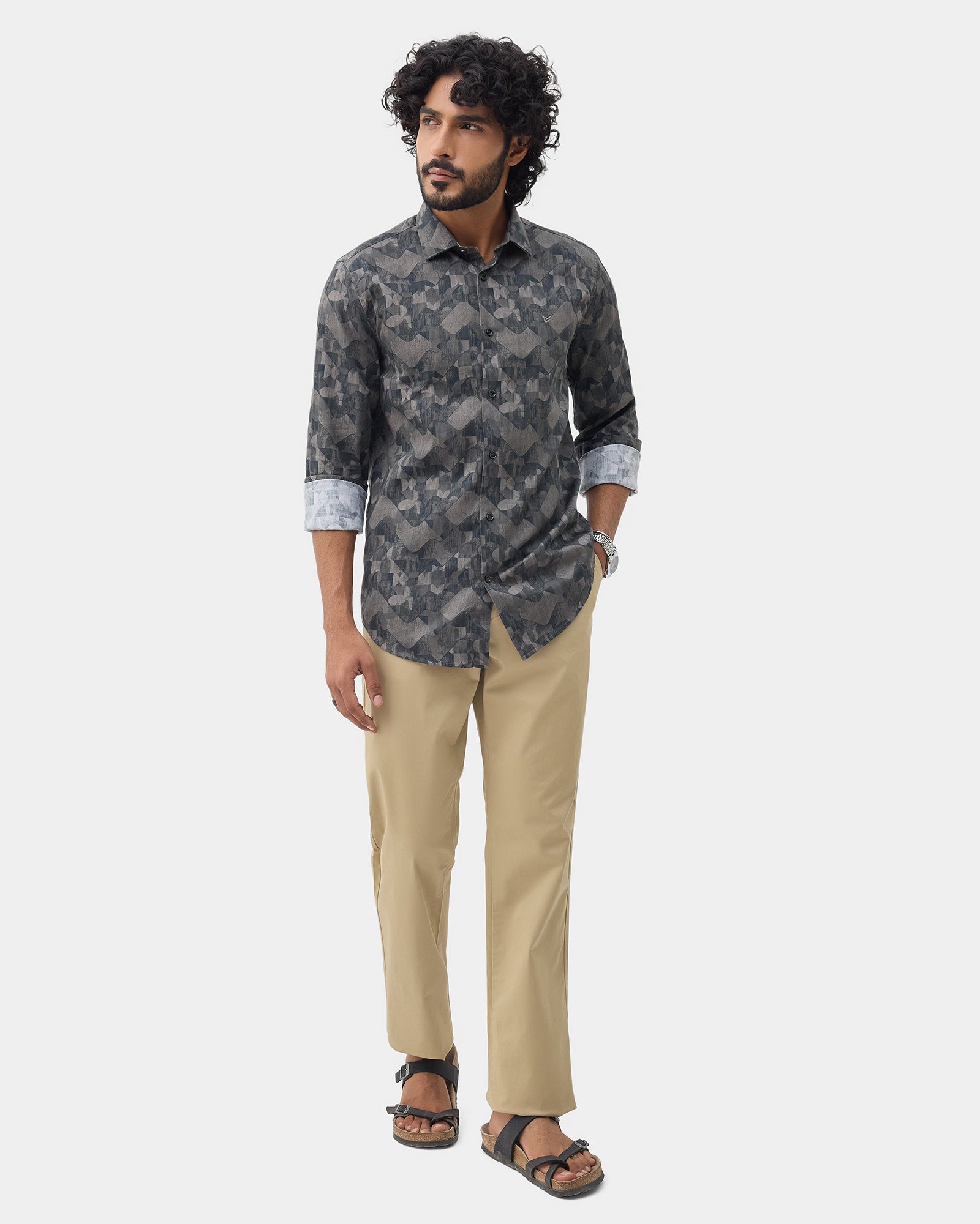 Dark Olive Printed Shirt - Zykos