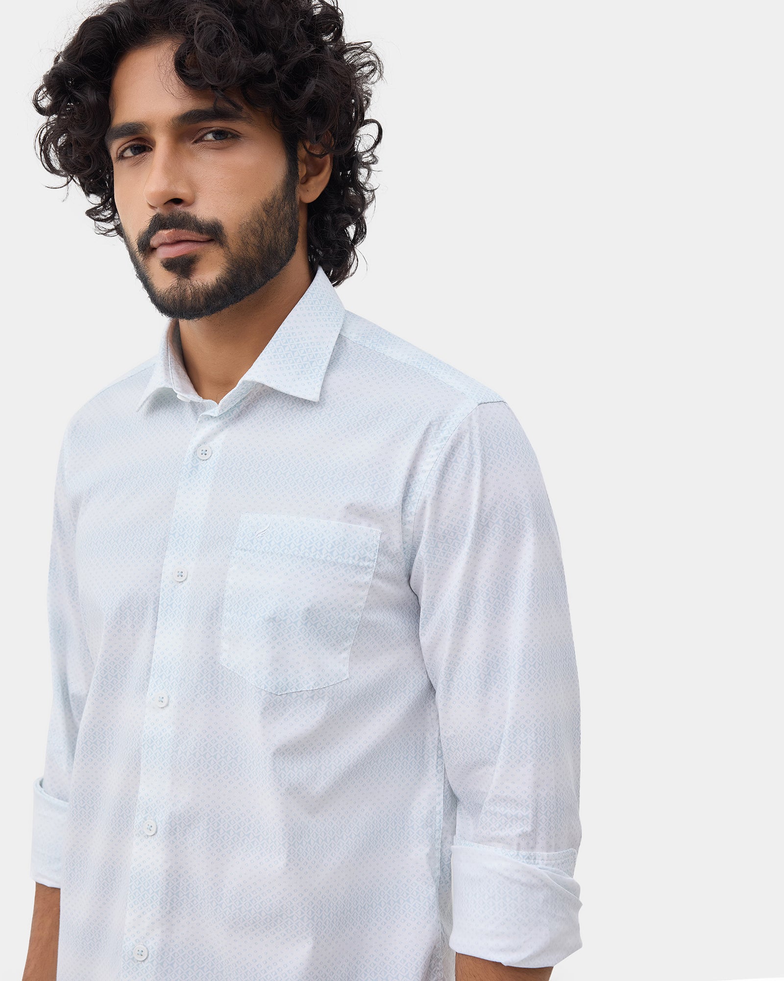 Light Blue Printed Shirt - Fanos