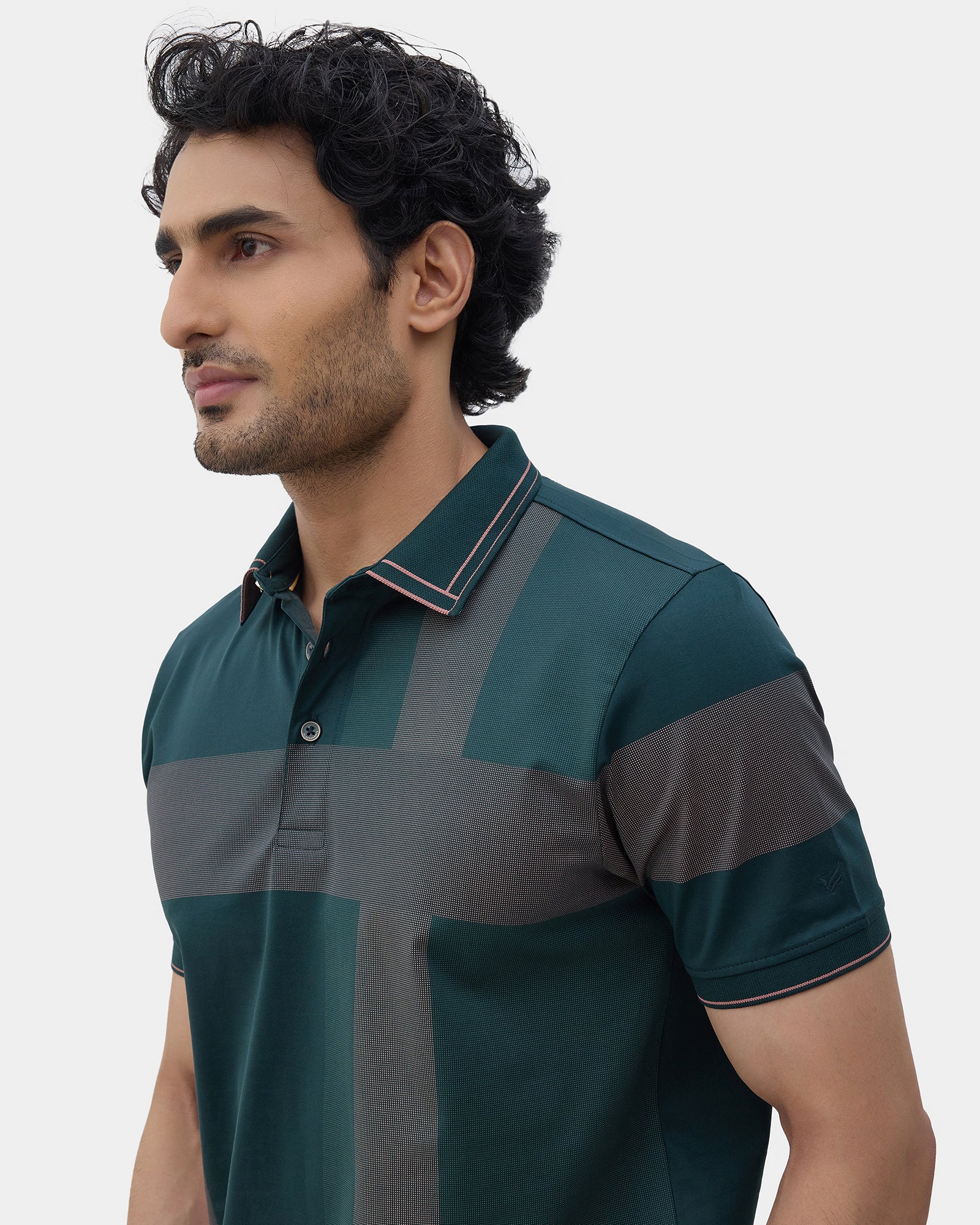 Dark Green Printed Polo - Muki