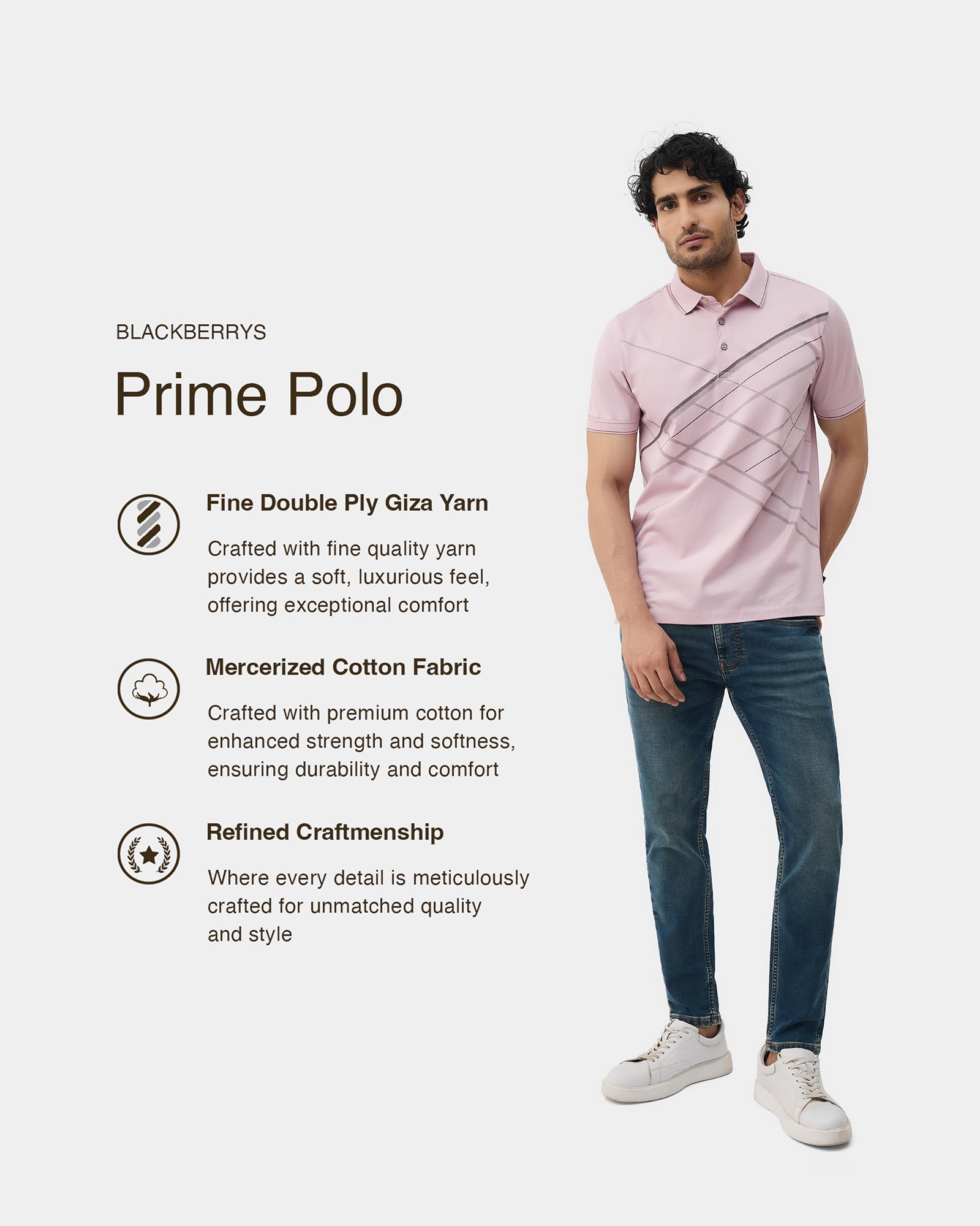 Lilac Printed Polo - Pita