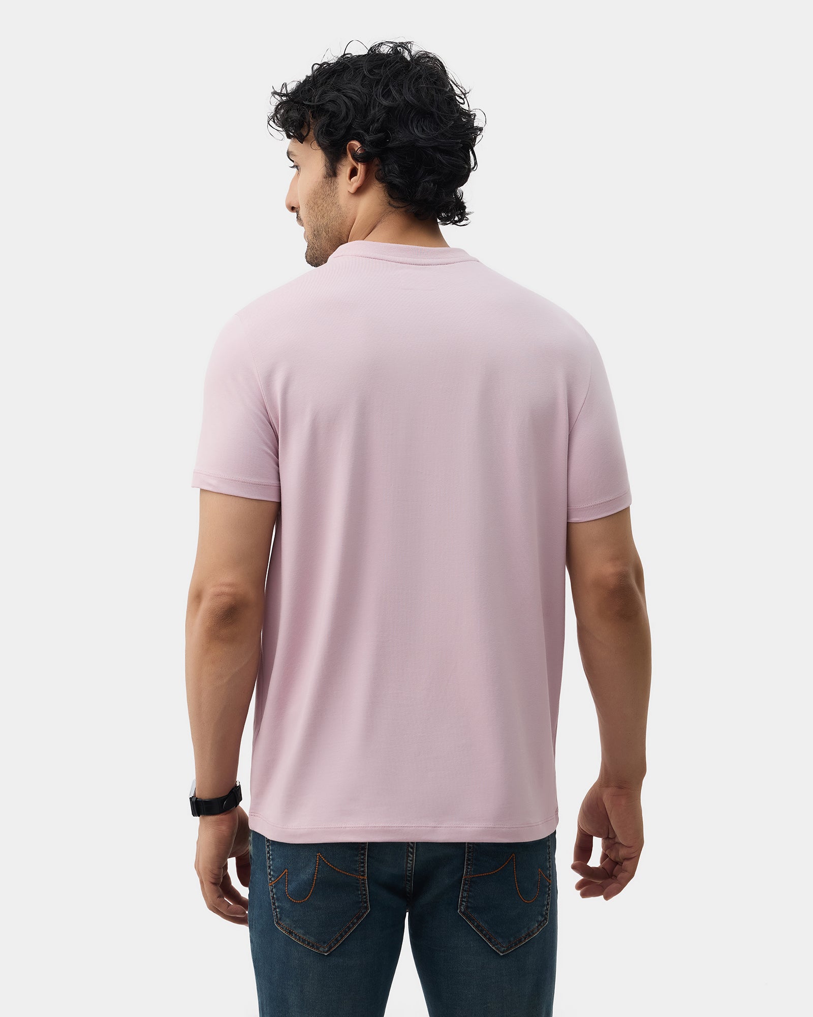 Lilac Crew Neck Printed T-Shirt - Megumi
