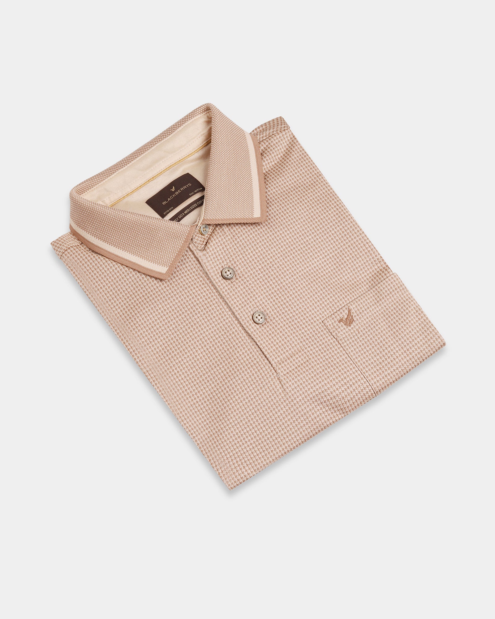 Beige Textured Polo - Bomi