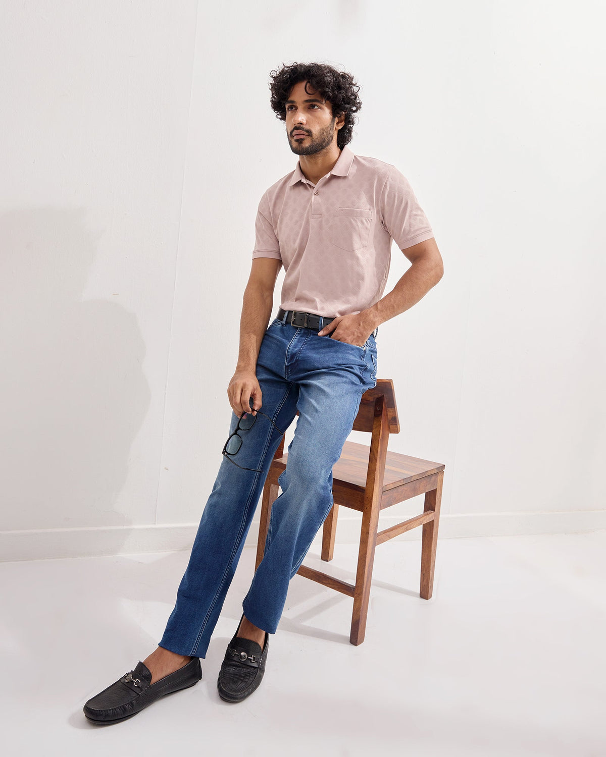 Ether Beige Textured Polo - Cho