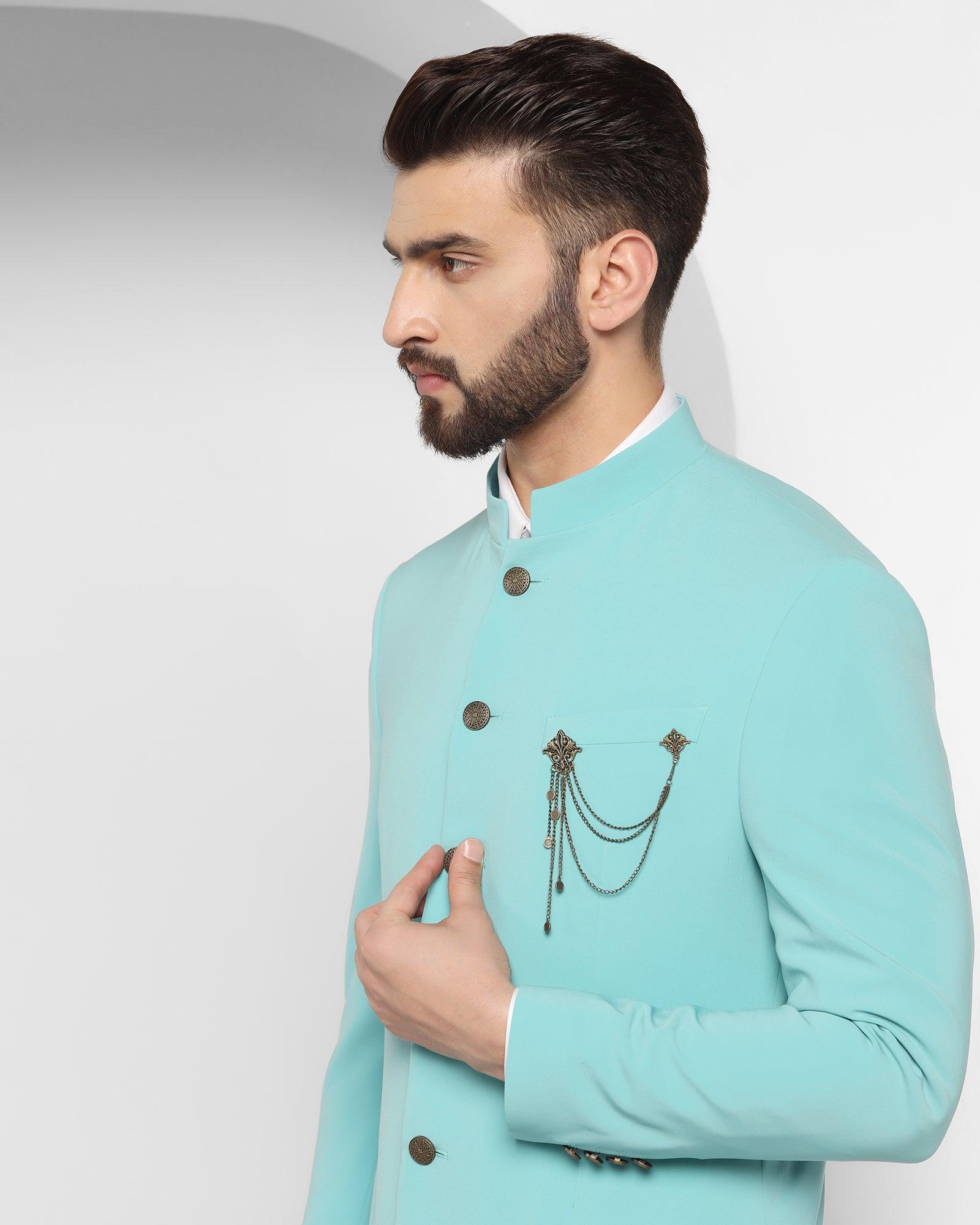 Solid Ethnic 2 Pcs Suit In Mint (Richard) - Blackberrys