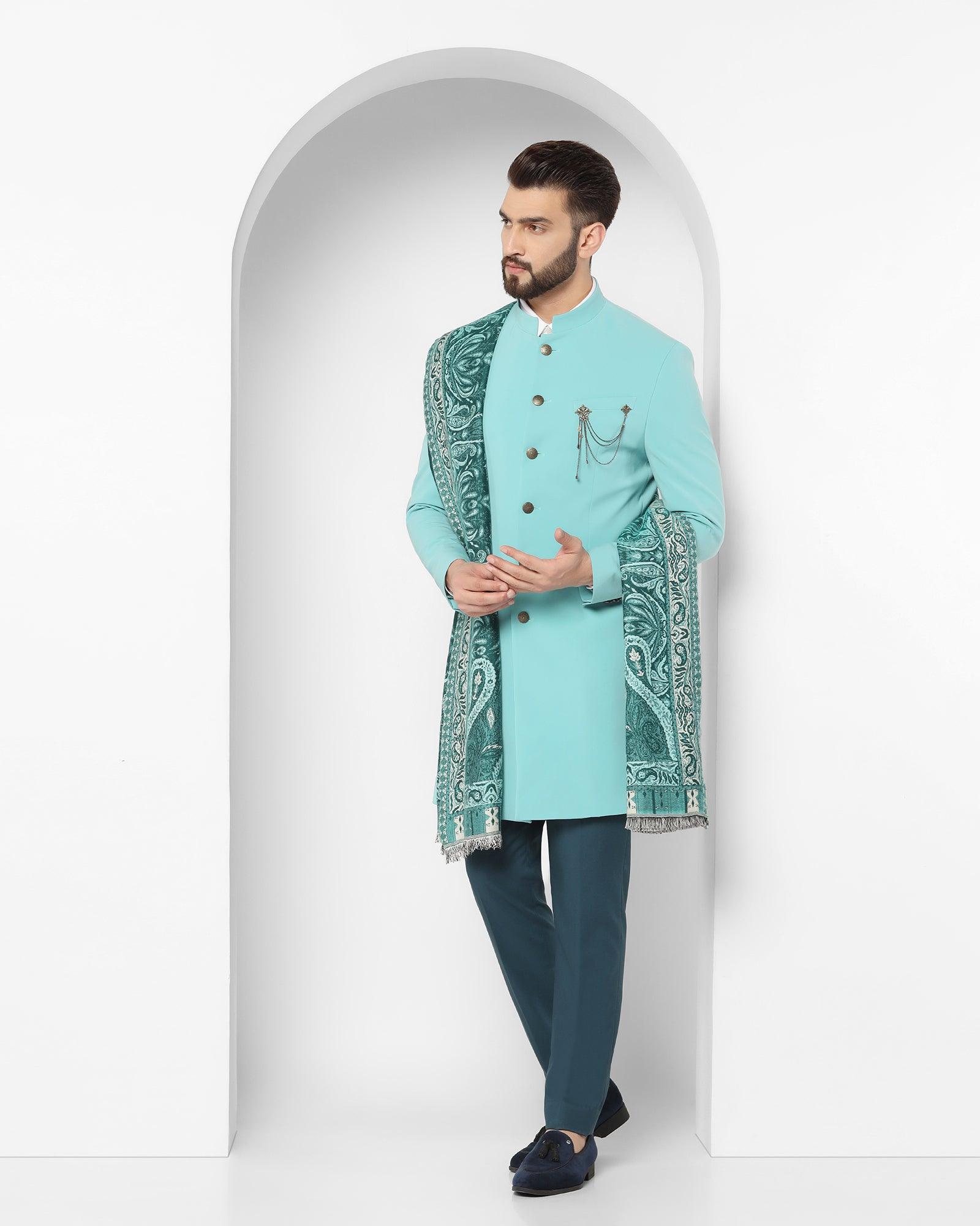 Solid Ethnic 2 Pcs Suit In Mint (Richard) - Blackberrys