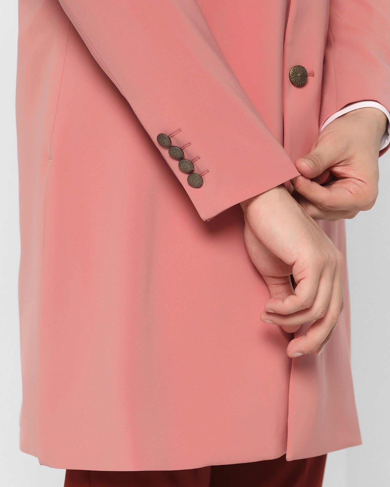 Solid Ethnic 2 Pcs Suit In Peach (Richard) - Blackberrys