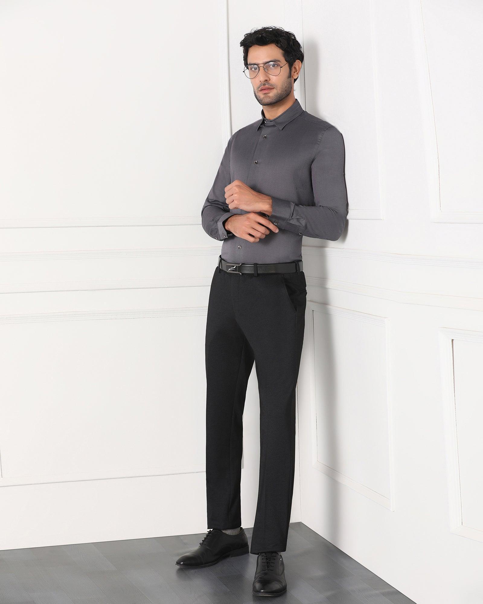 Must Haves Formal Grey Solid Shirt - Silvio - Blackberrys