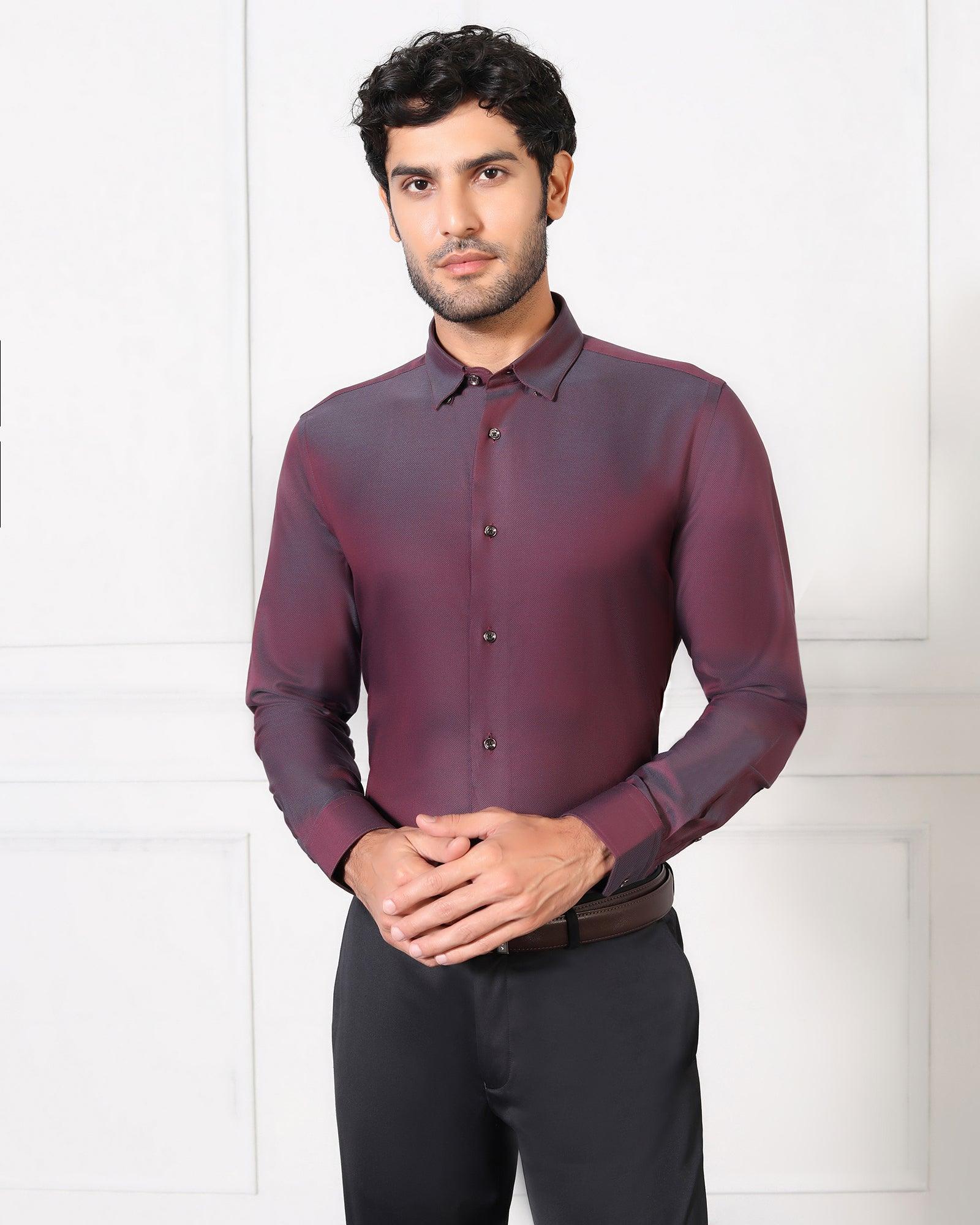 Formal Shirt In Maroon (Silvio) - blackberrys-clothing