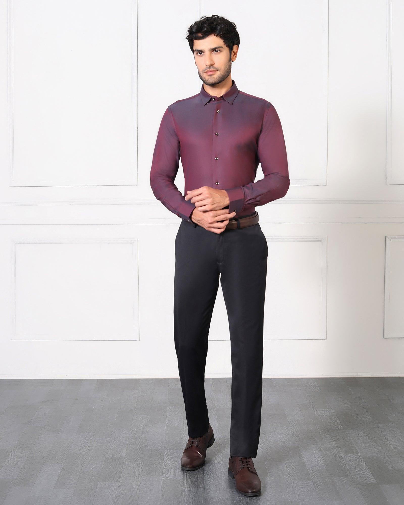 Formal Shirt In Maroon (Silvio) - blackberrys-clothing