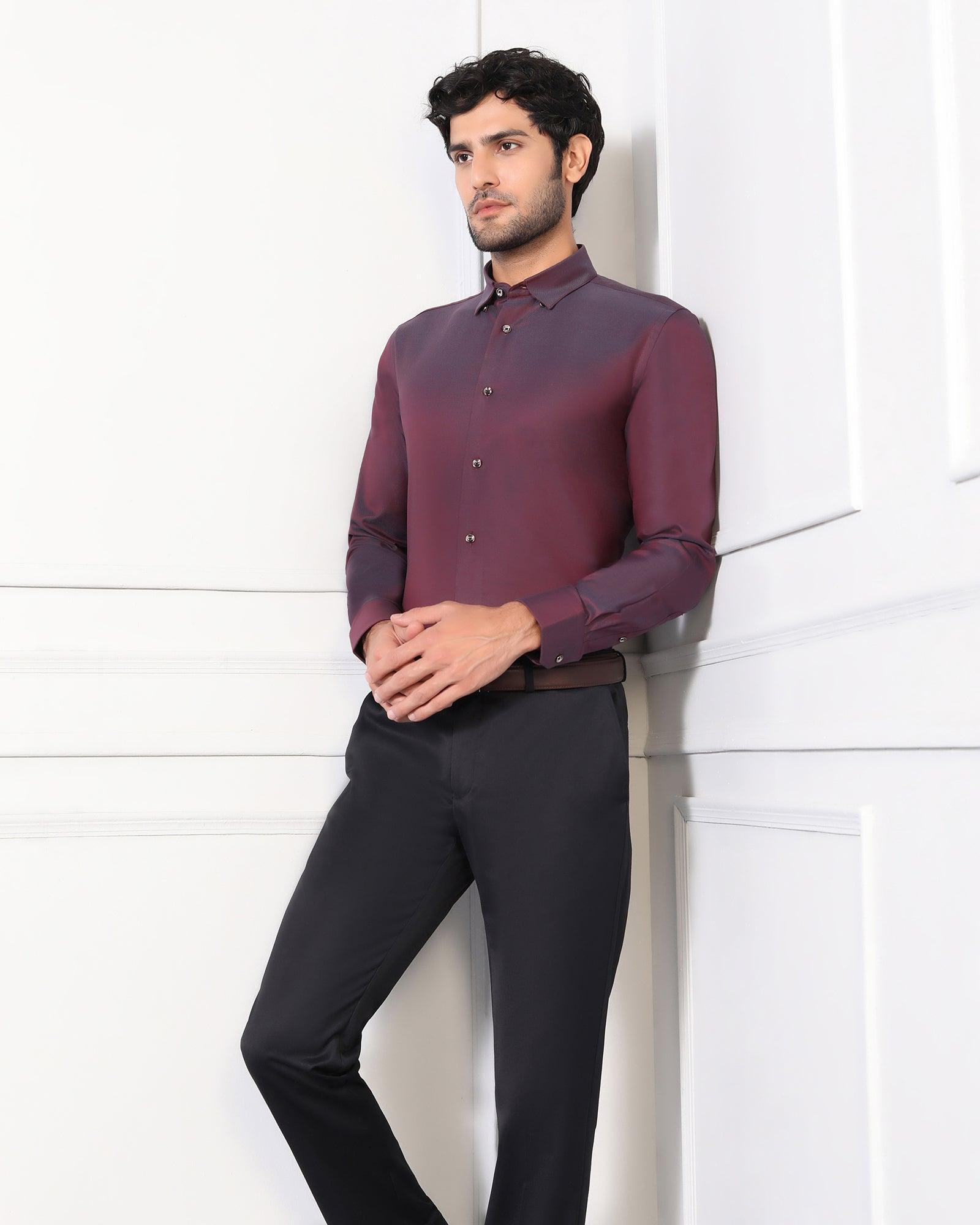 Formal Shirt In Maroon (Silvio) - blackberrys-clothing