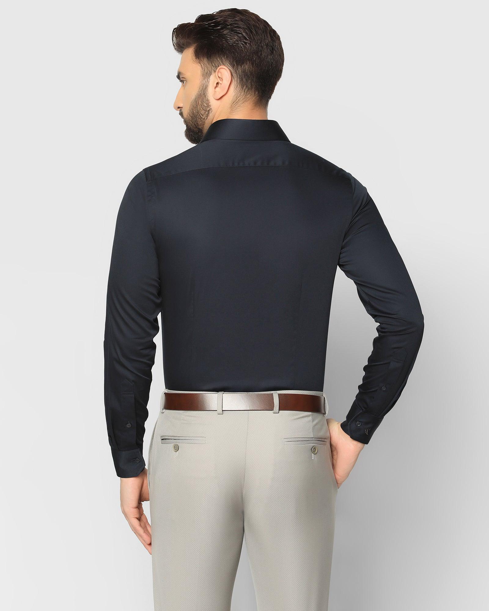 Solid Formal Shirt In Navy (Simble) - Blackberrys