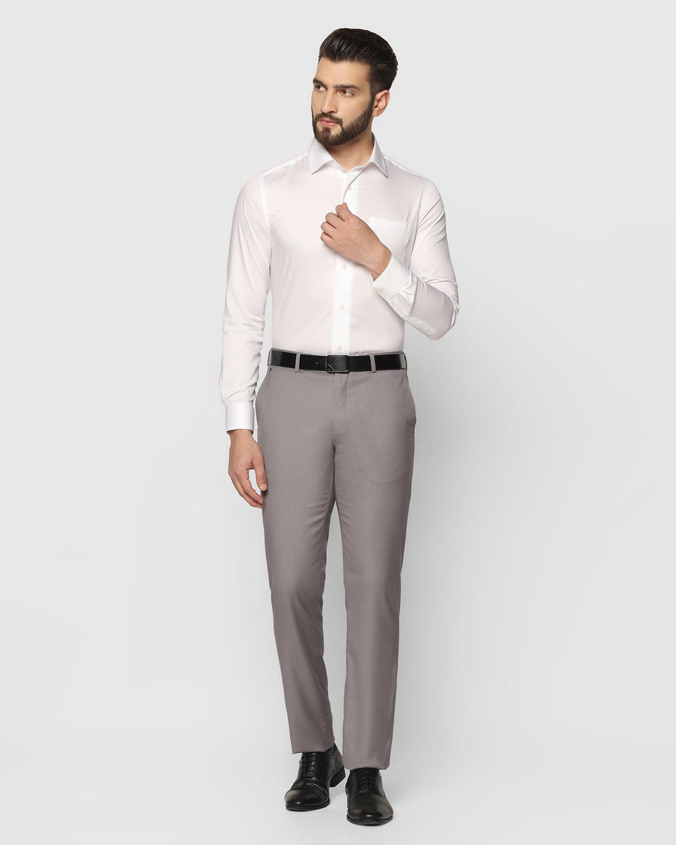 White Formal Shirt With Black Detailing