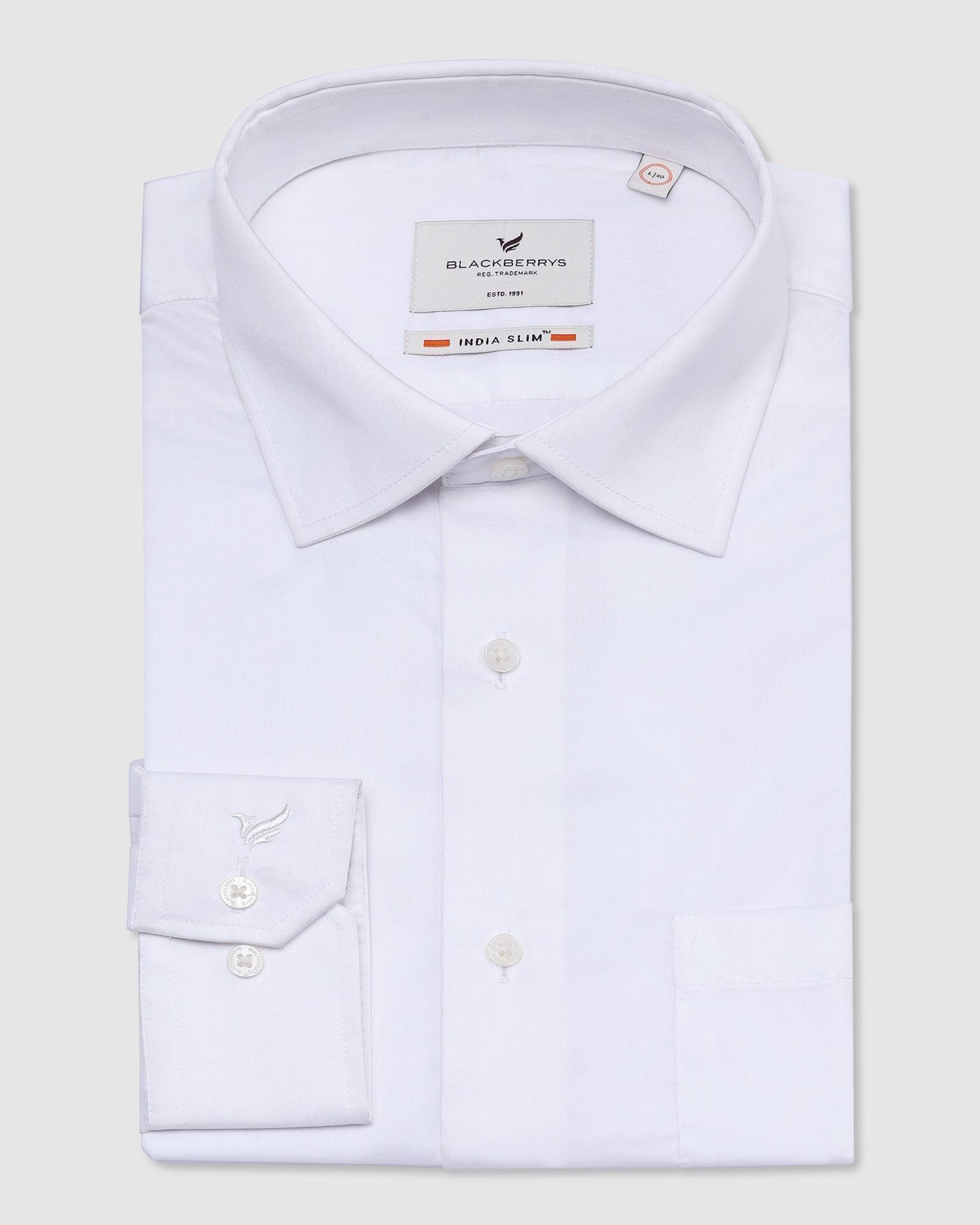 Solid Formal Shirt In White (Dawn) - Blackberrys