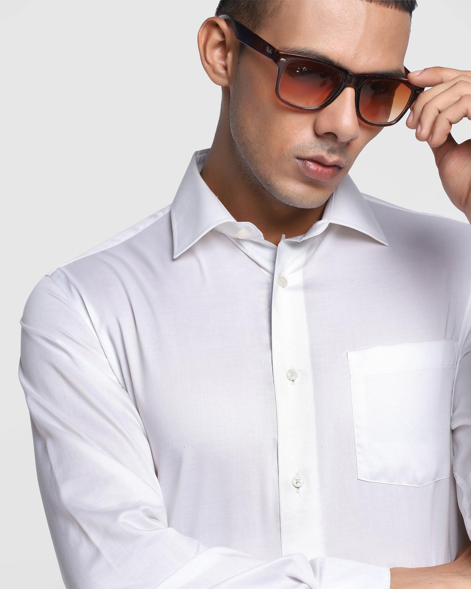 Solid Formal Shirt In White (Dawn) - Blackberrys