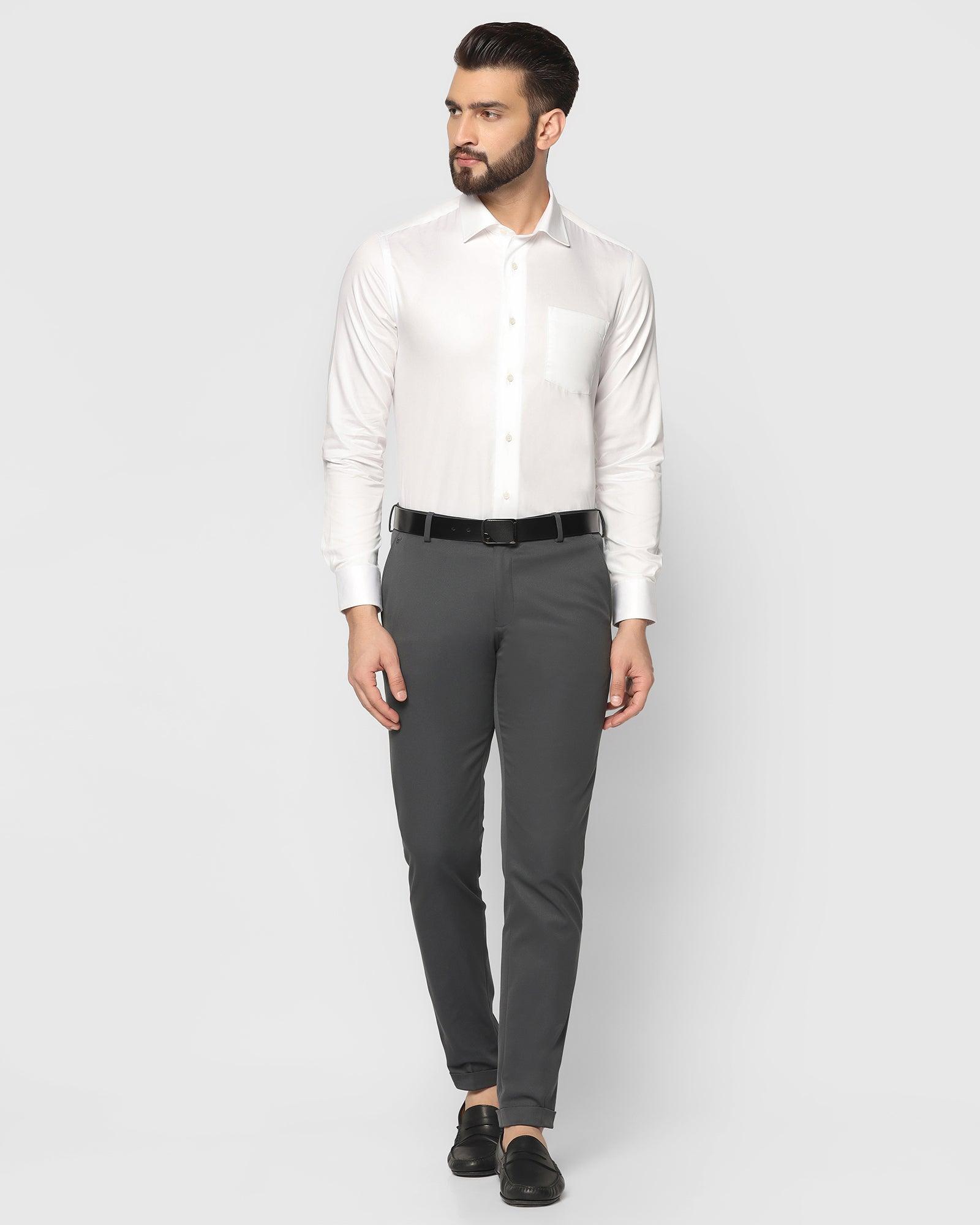 Solid Formal Shirt In White (Simble) - Blackberrys
