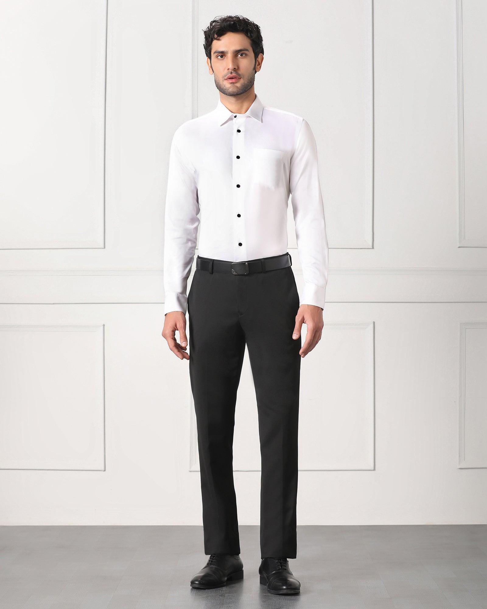 Formal Trousers In Black B-95 (Tisot) - blackberrys-clothing