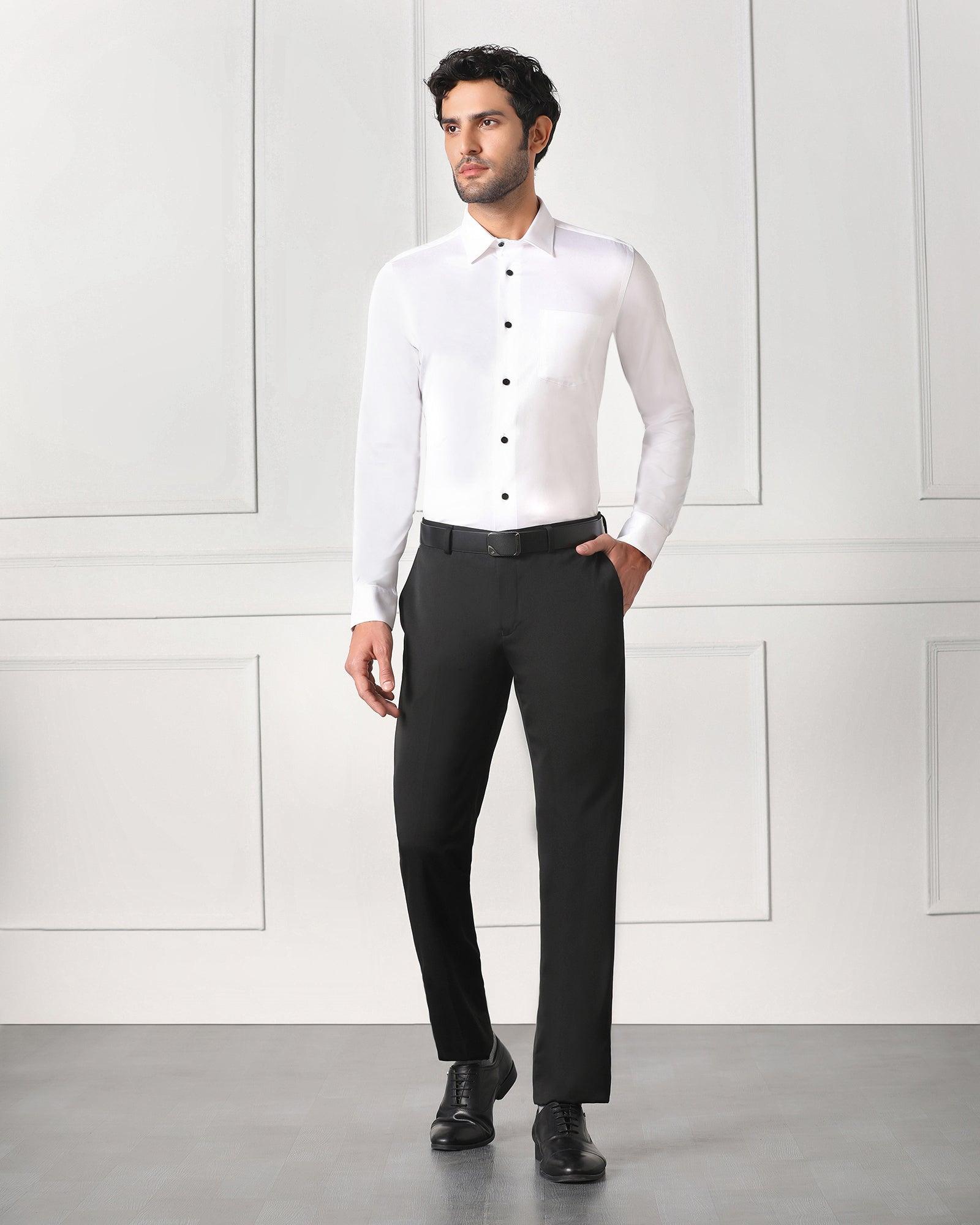 Formal Trousers In Black B-95 (Tisot) - blackberrys-clothing