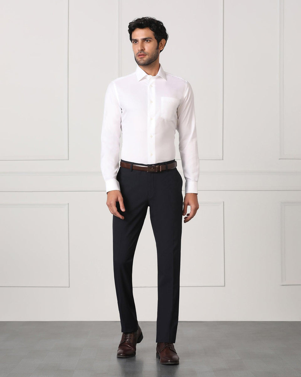 Slim Fit B-91 Formal Black Solid Trouser - Travis