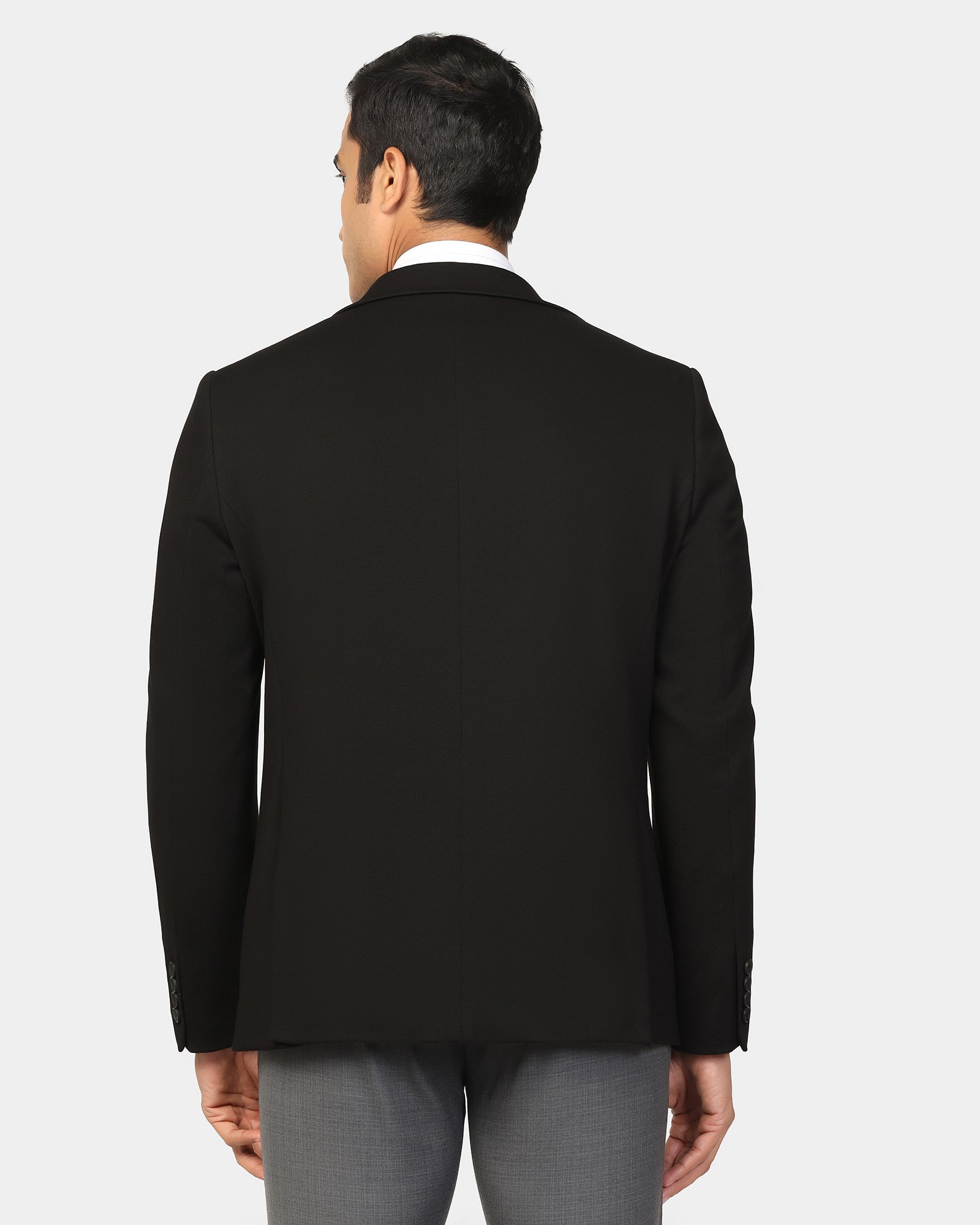 Formal Black Textured Blazer - Dylan