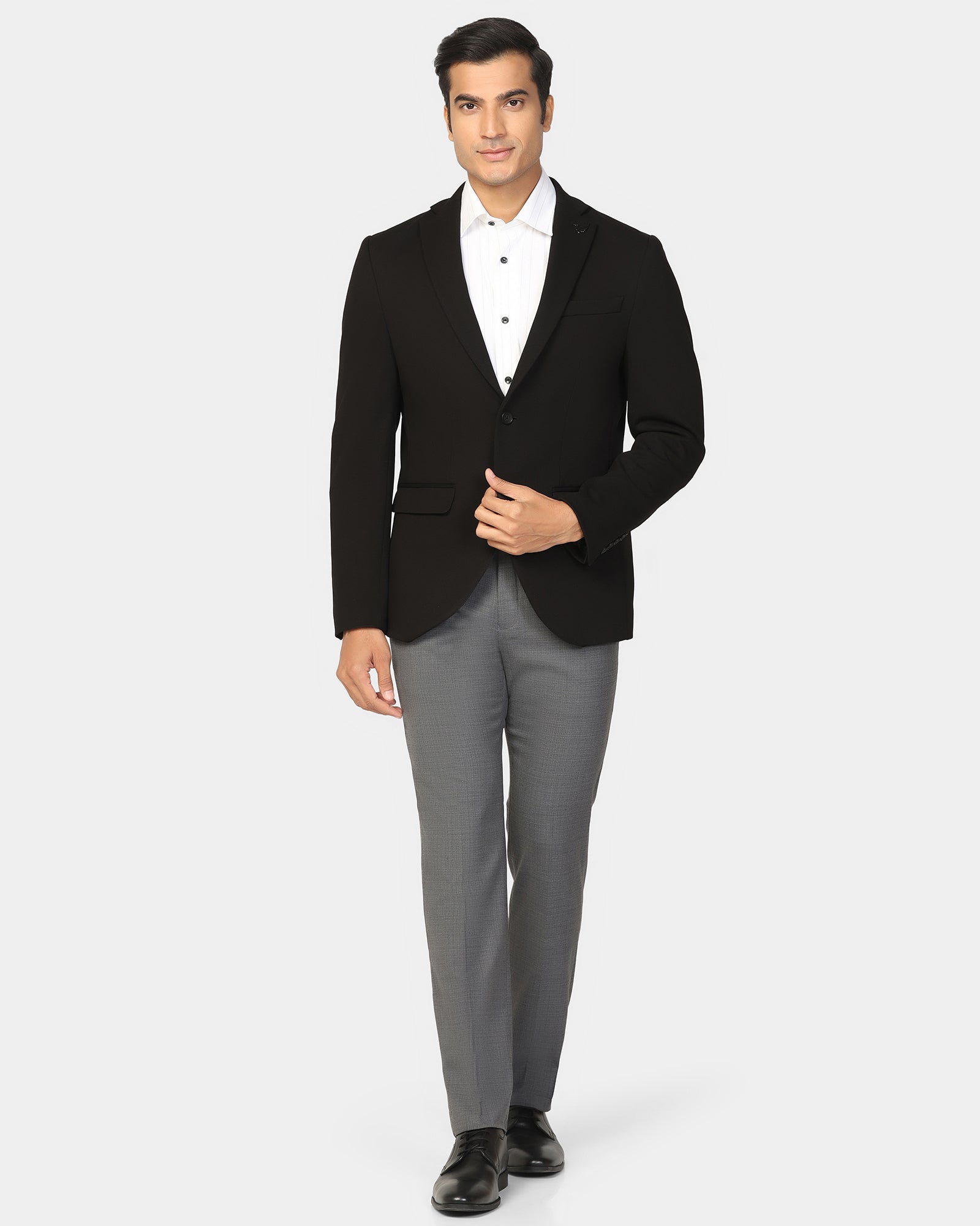 Formal Black Textured Blazer - Dylan