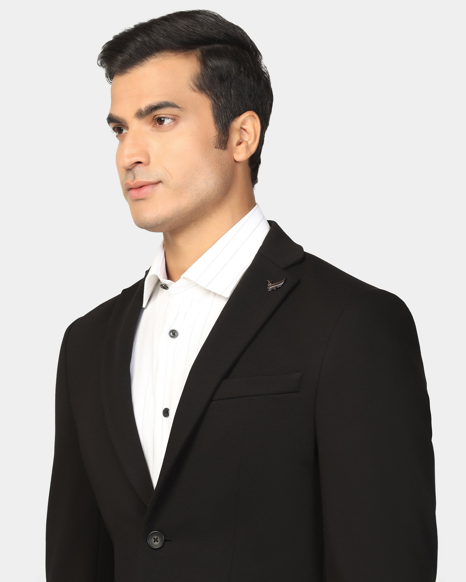 Formal Black Textured Blazer - Dylan