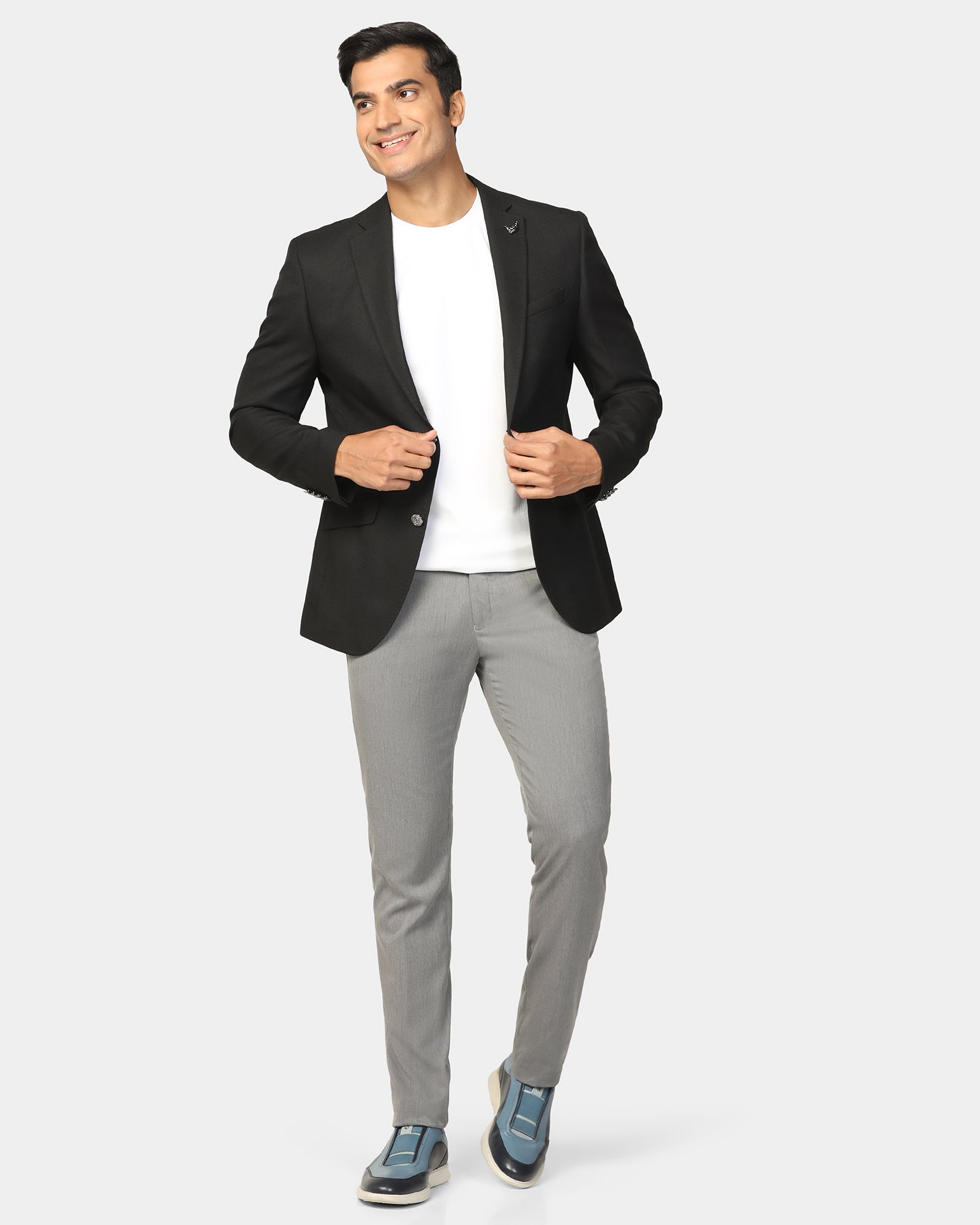 Formal Black Textured Blazer - Quaint