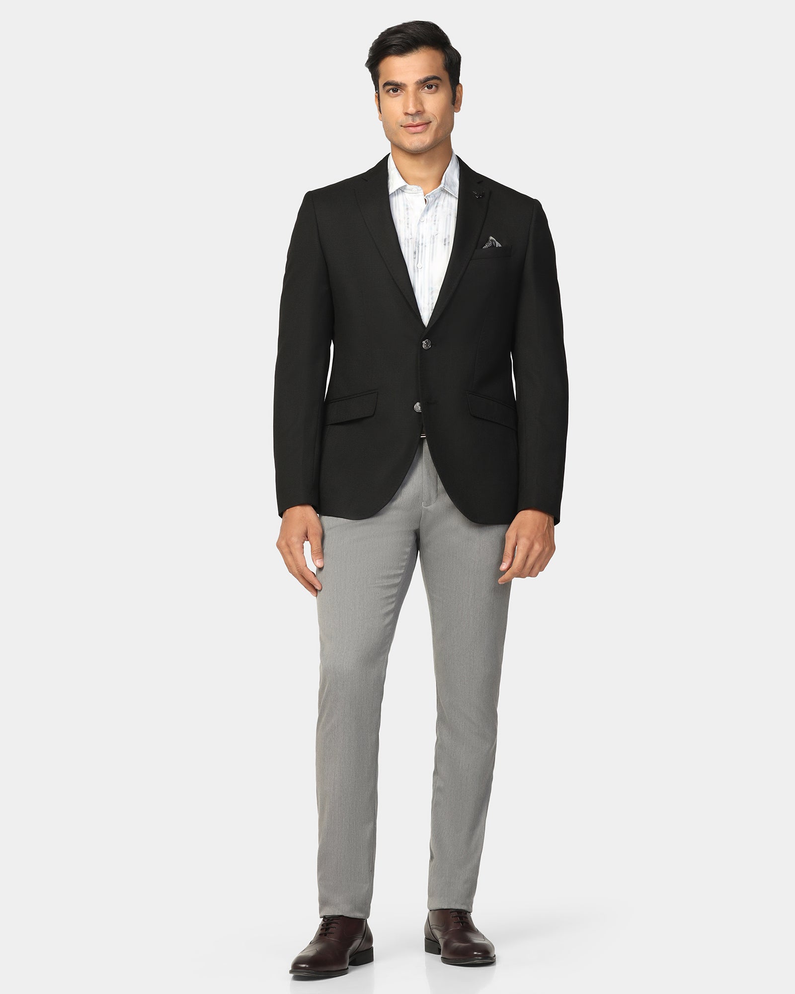 Formal Black Textured Blazer - Quaint