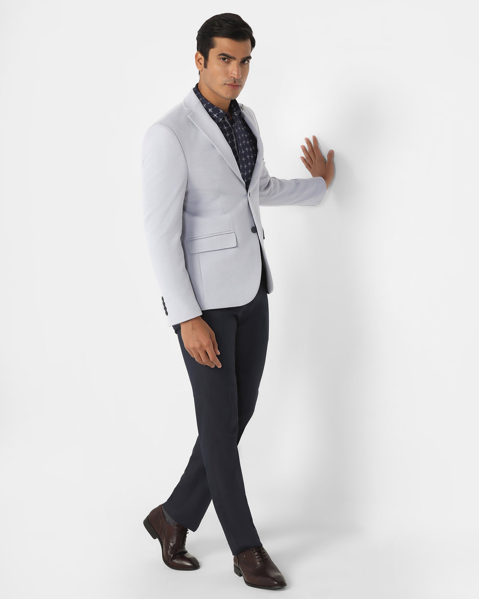 Formal Blue Textured Blazer - Revlon
