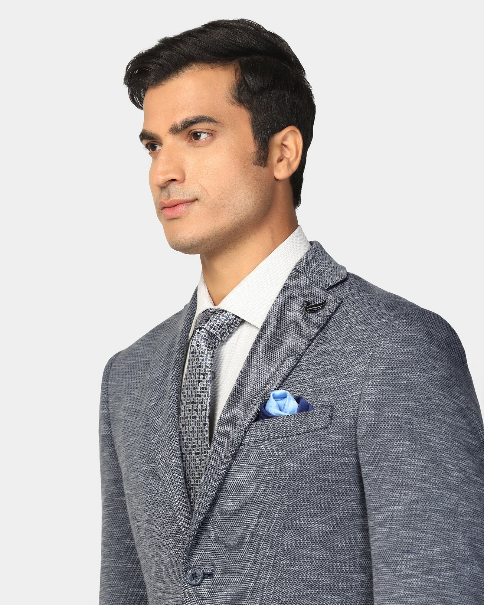 Formal Navy Textured Blazer - Jacobs