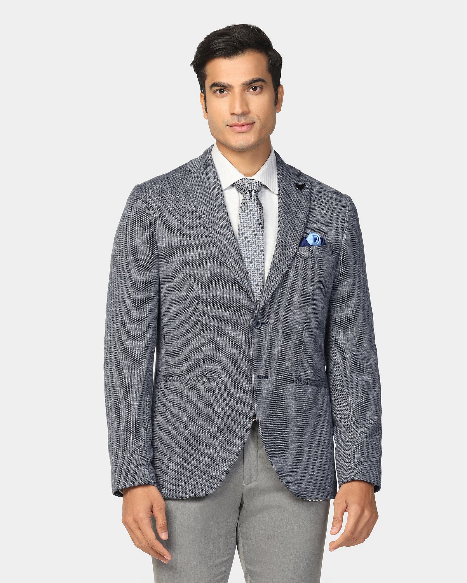 Formal Navy Textured Blazer - Jacobs
