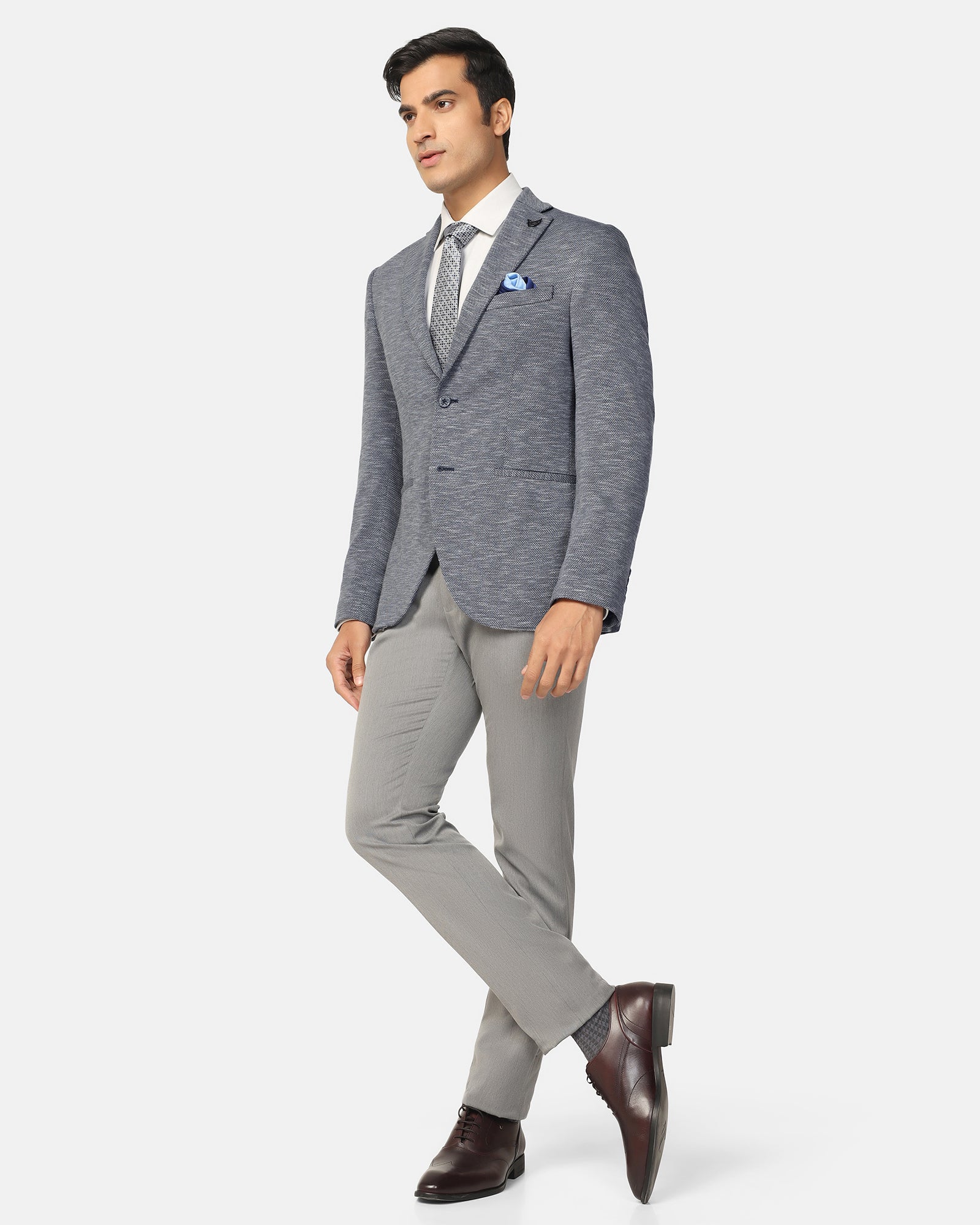 Formal Navy Textured Blazer - Jacobs