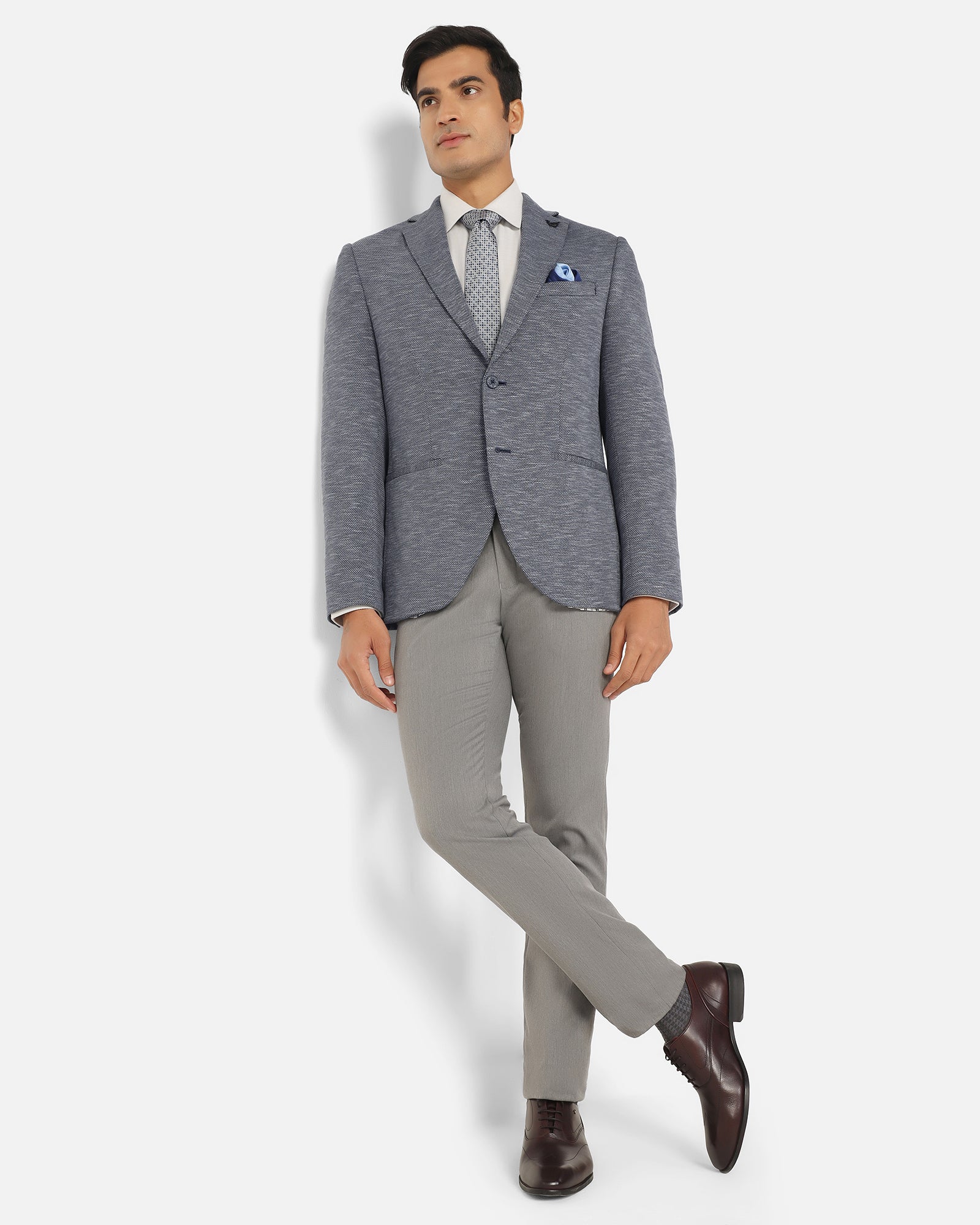 Formal Navy Textured Blazer - Jacobs