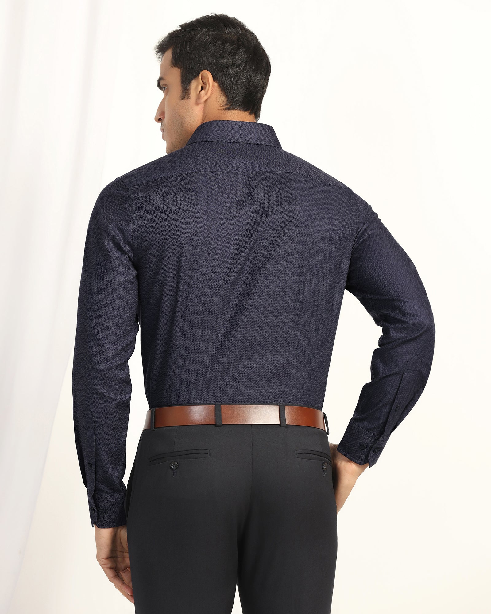 Formal Navy Textured Shirt - Lotto