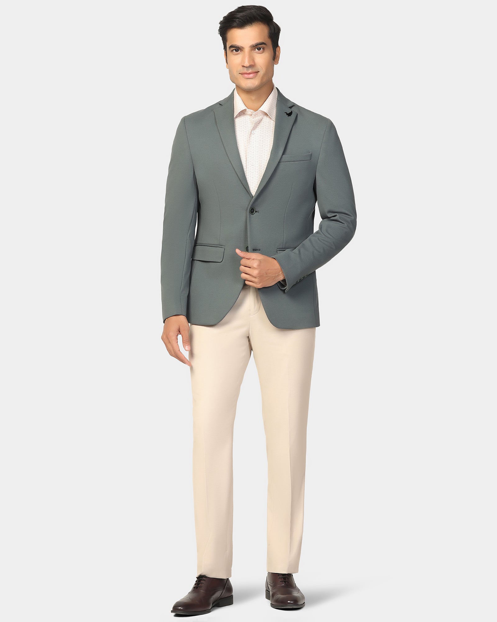 Formal Olive Textured Blazer - Dylan