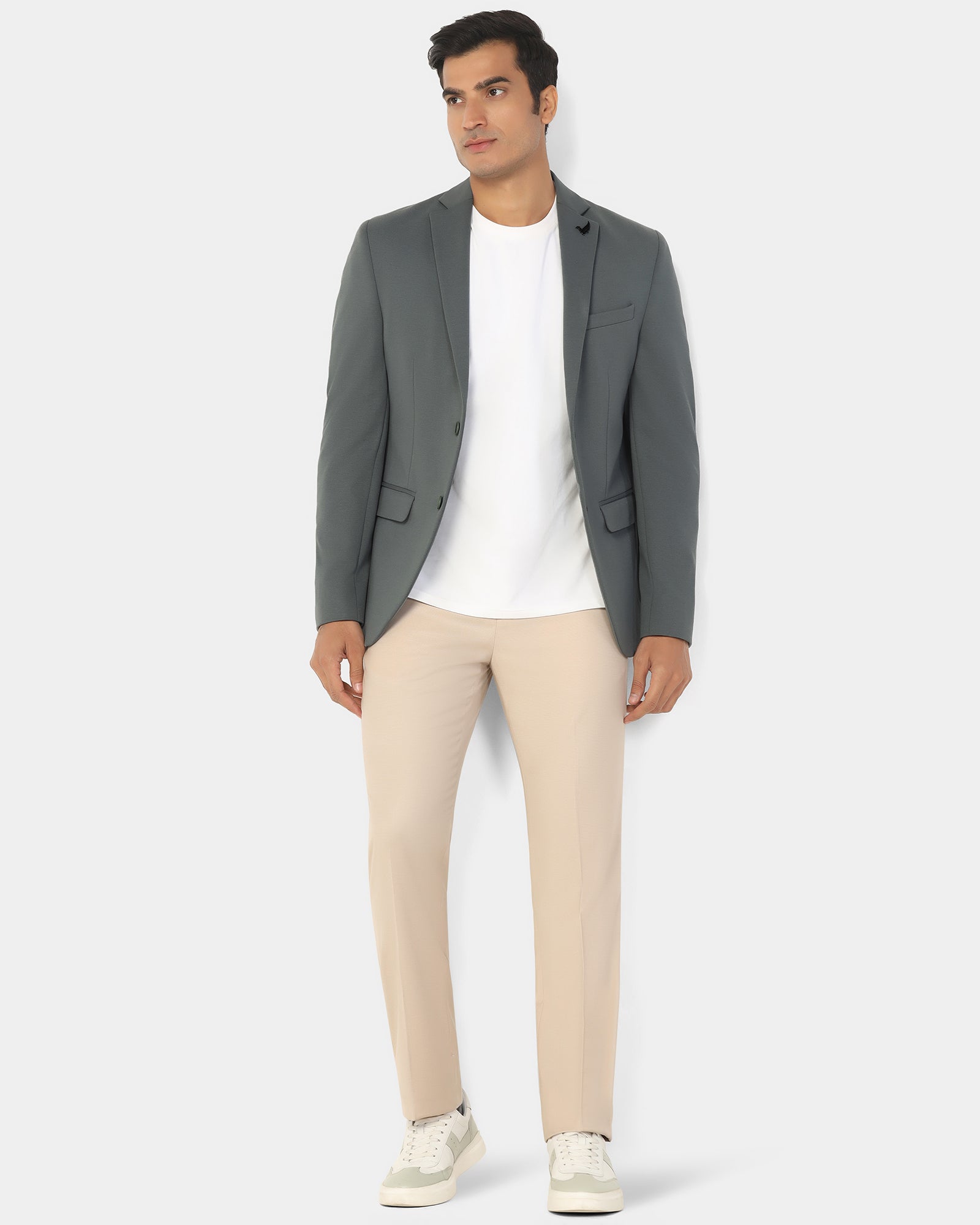 Formal Olive Textured Blazer - Dylan
