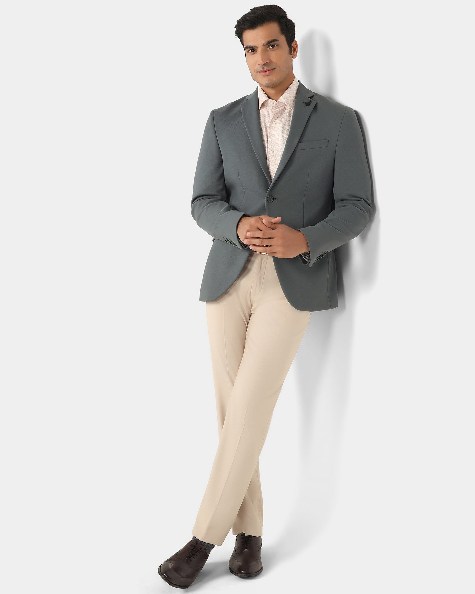 Formal Olive Textured Blazer - Dylan
