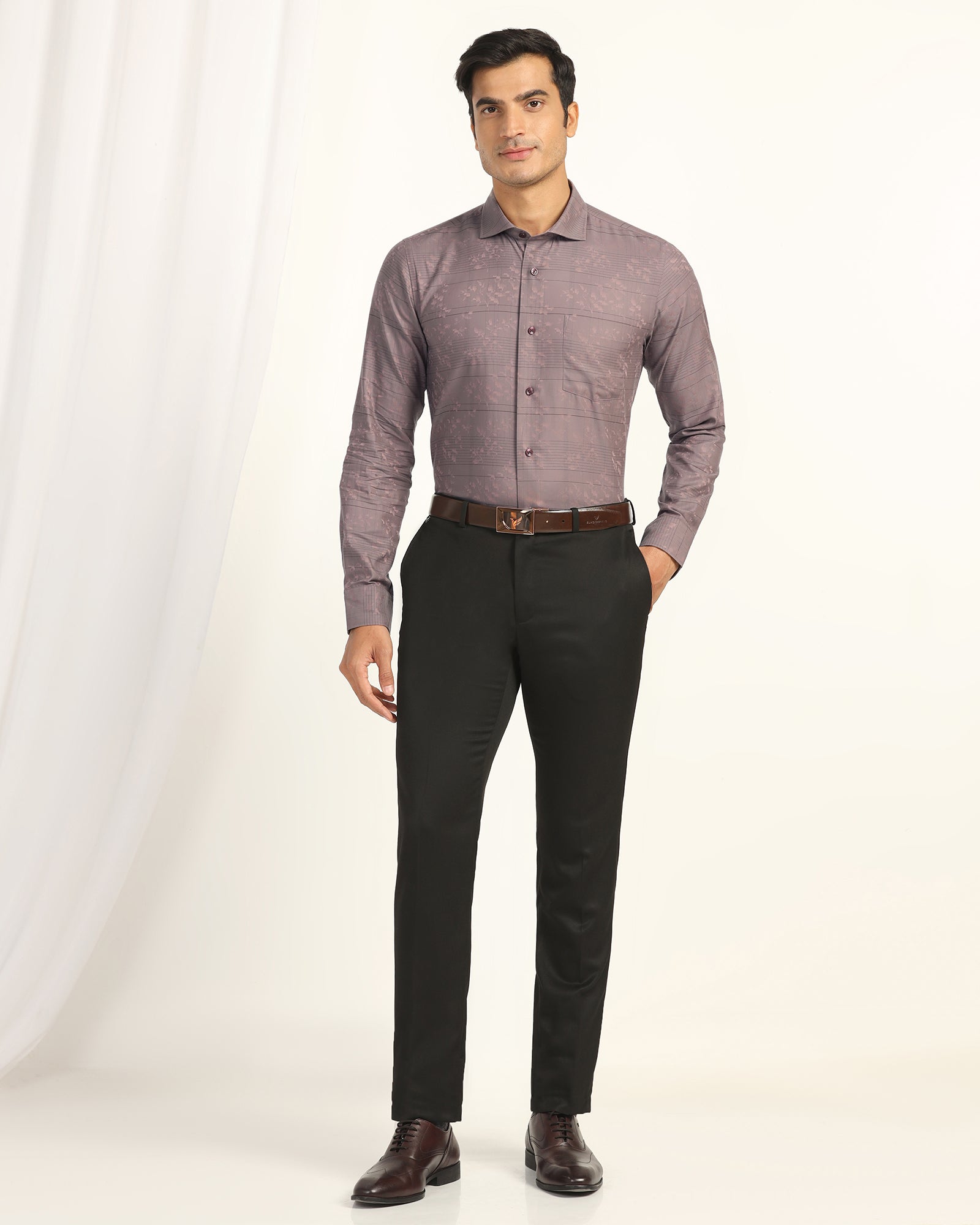 Formal Plum Jacquard Shirt - Switch