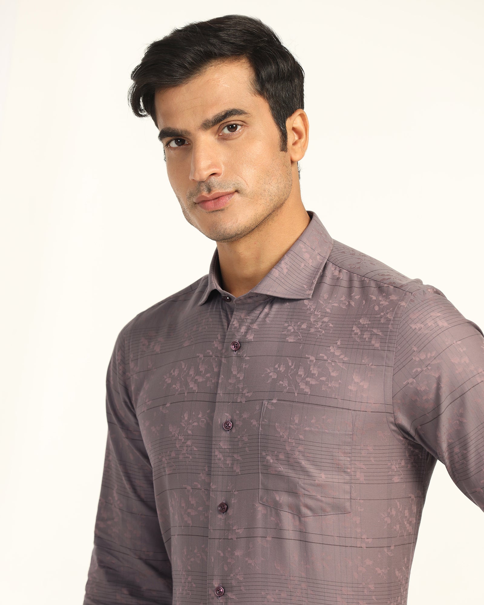Formal Plum Jacquard Shirt - Switch