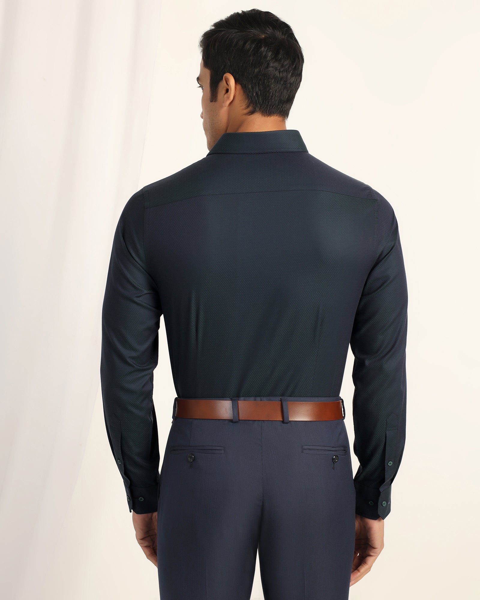 Formal Teal Textured Shirt - Dario