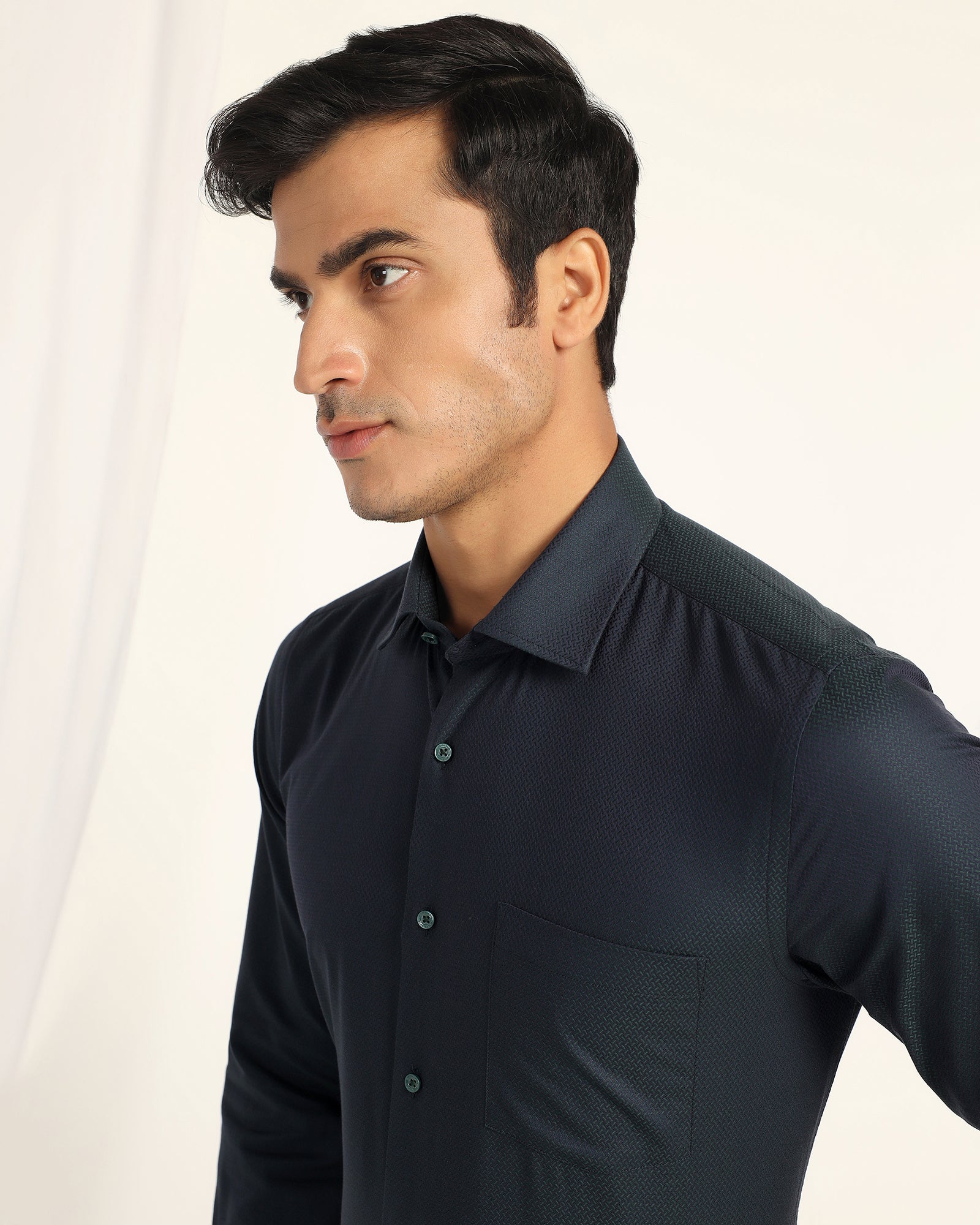 Formal Teal Textured Shirt - Dario