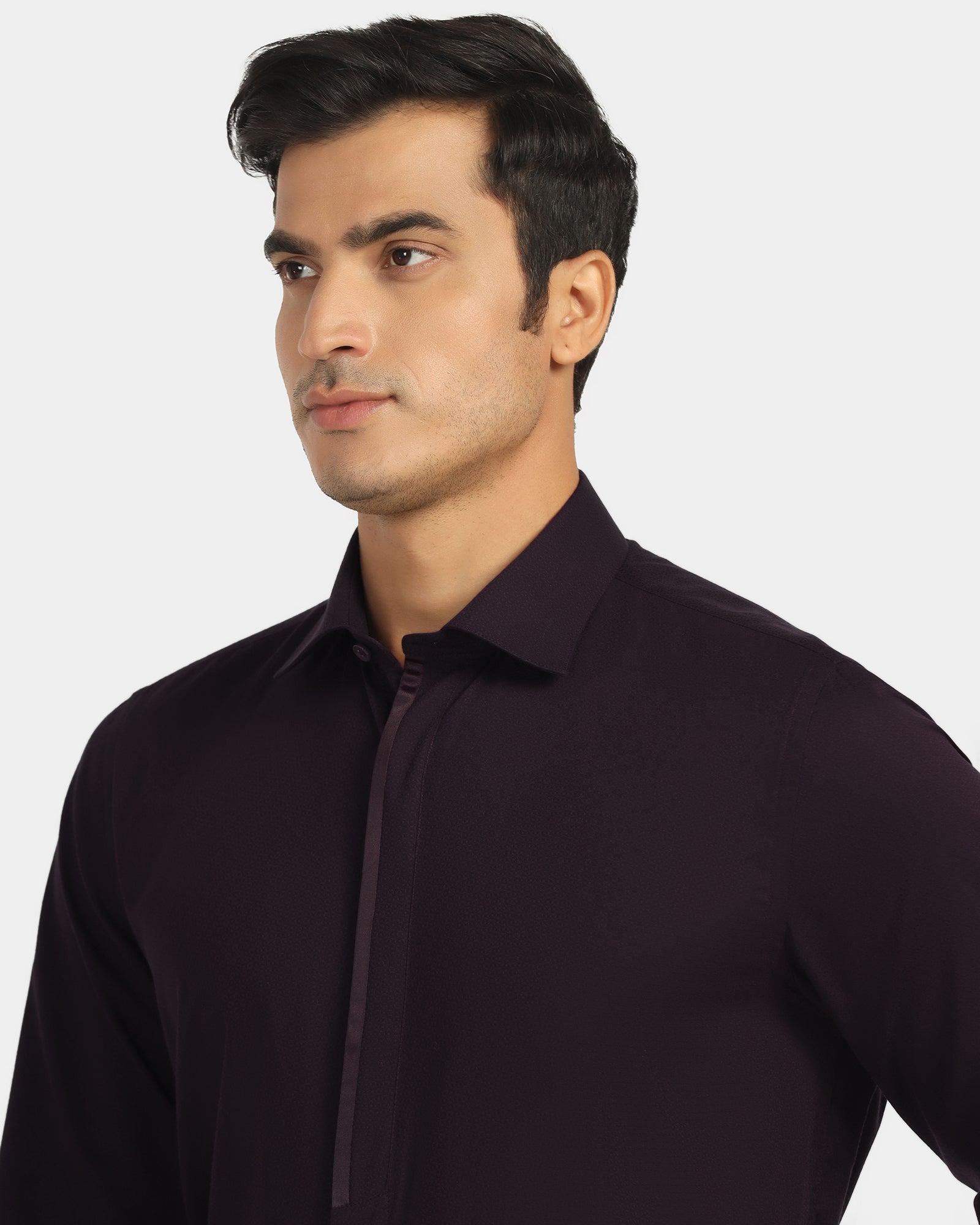 Formal Wine Textured Shirt - Brake
