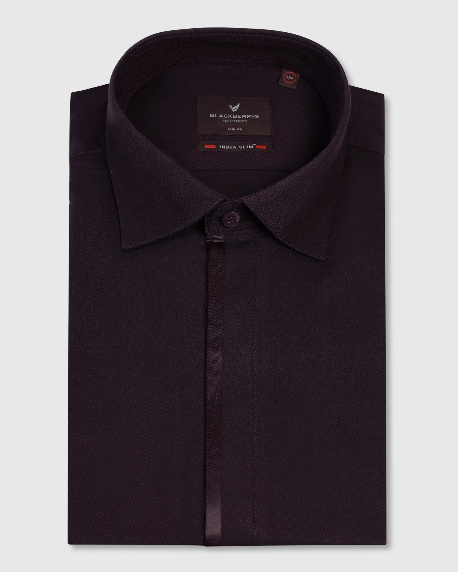 Formal Wine Textured Shirt - Brake