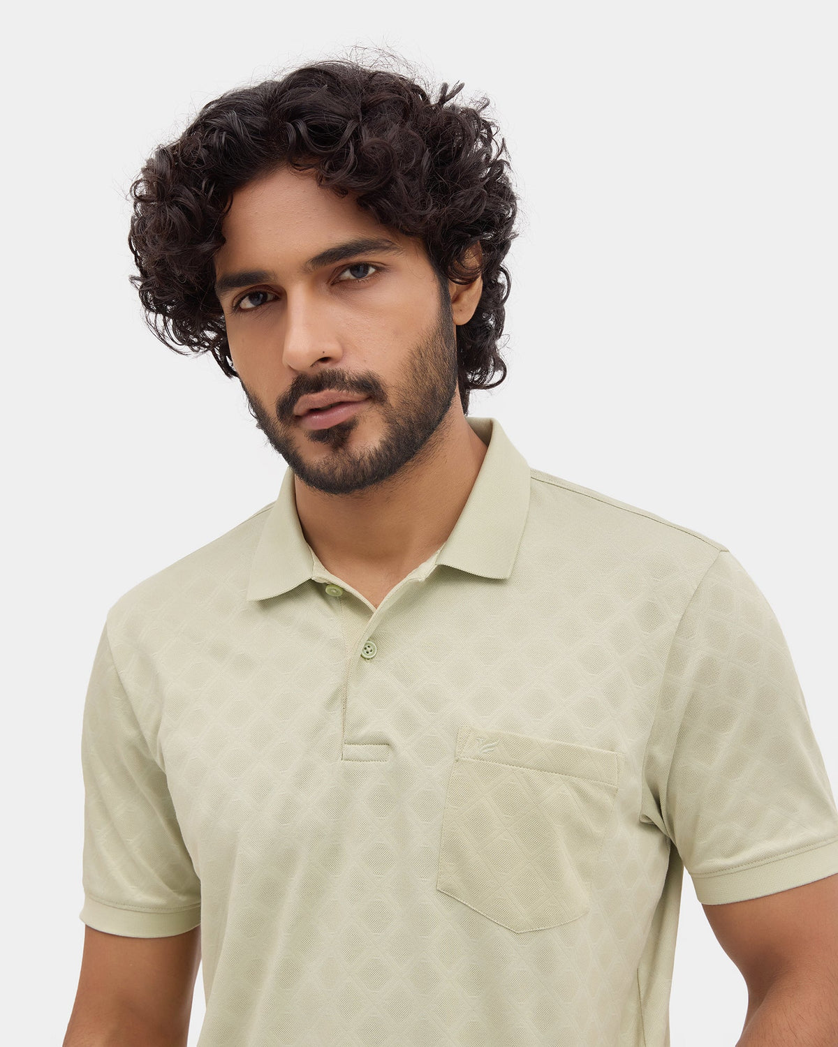 Green Textured Polo - Cho