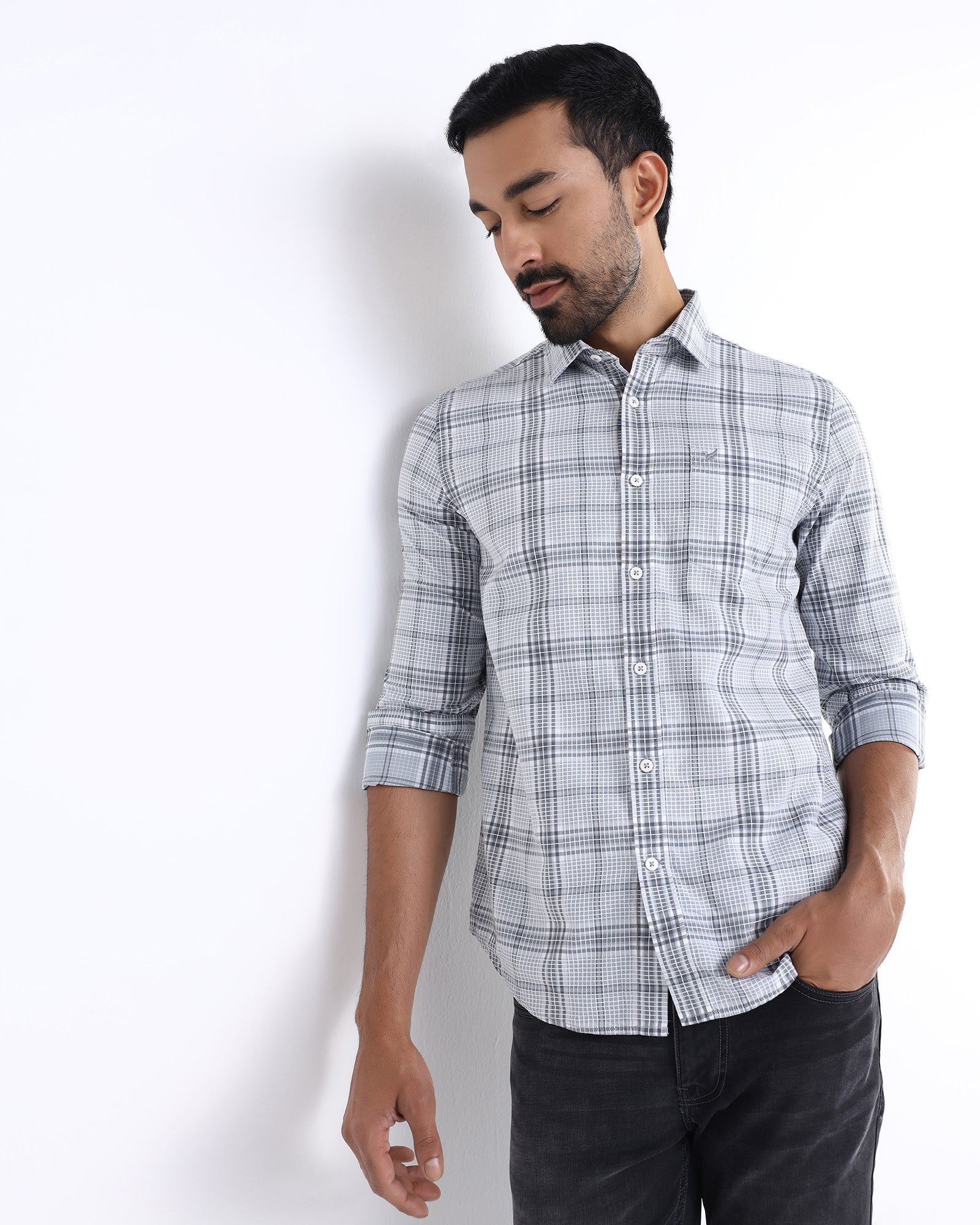 Grey Check Shirt - Farlen