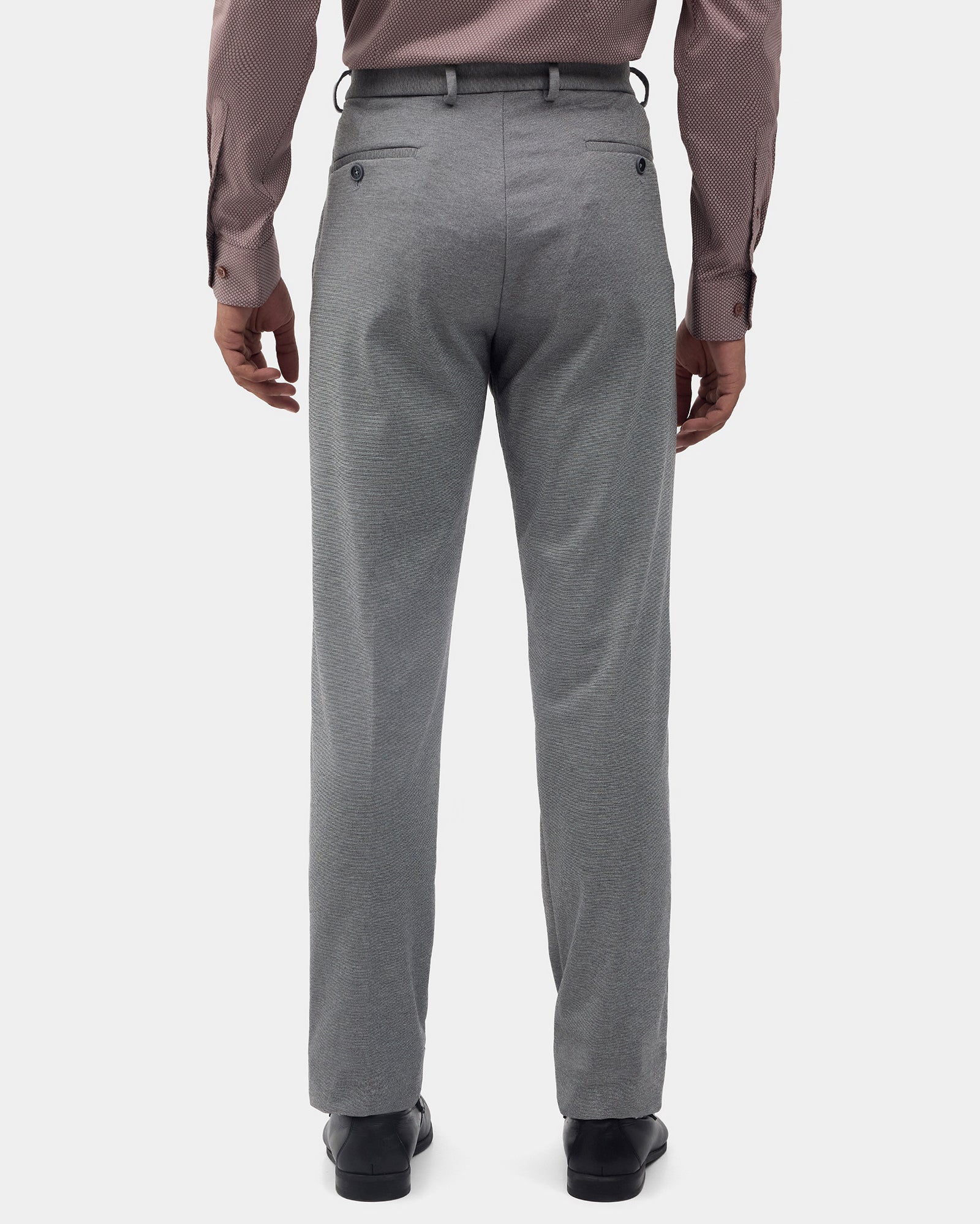 Grey Melange Solid Formal Trouser - Bruce