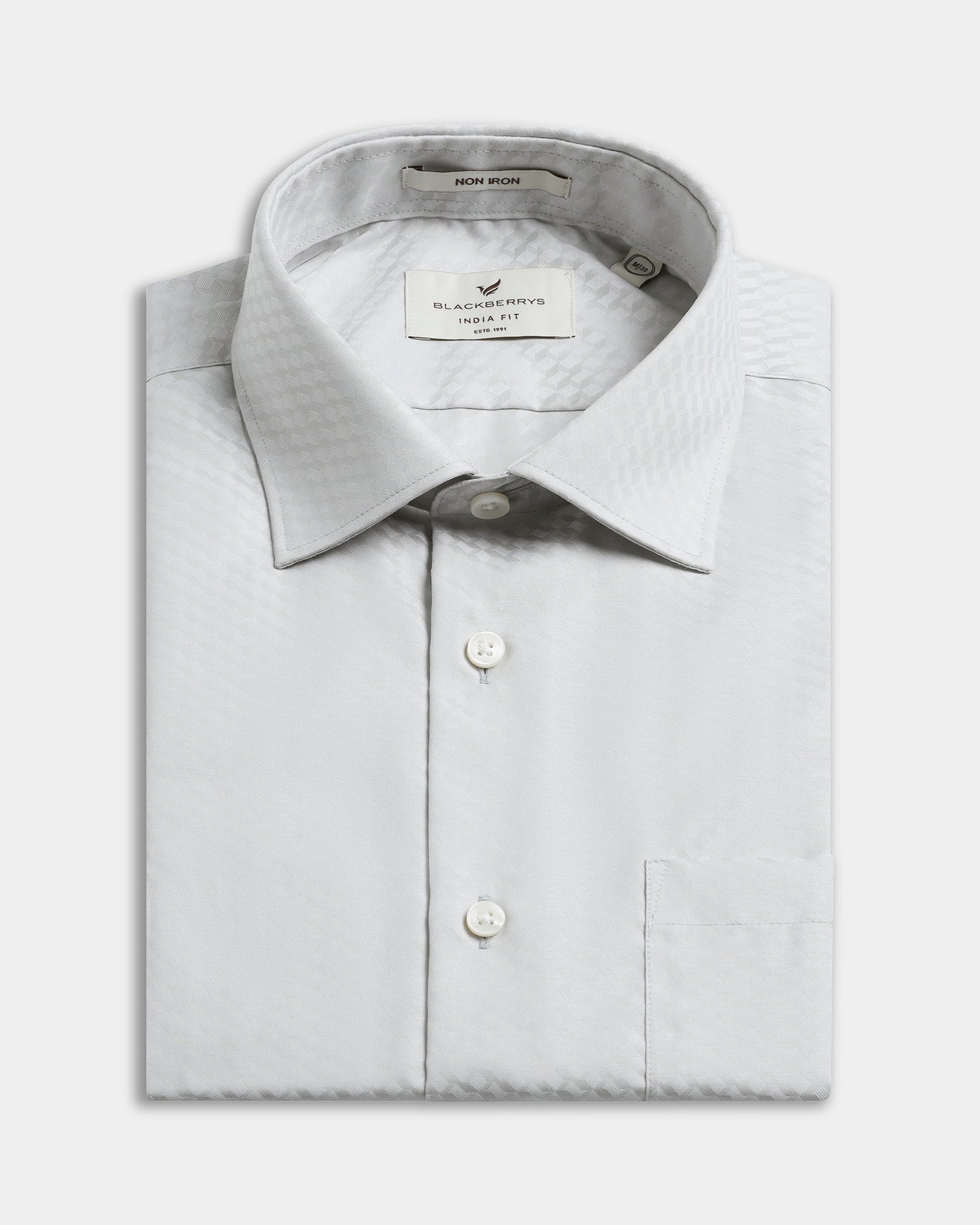 Grey Non Iron Textured Shirt - Esme