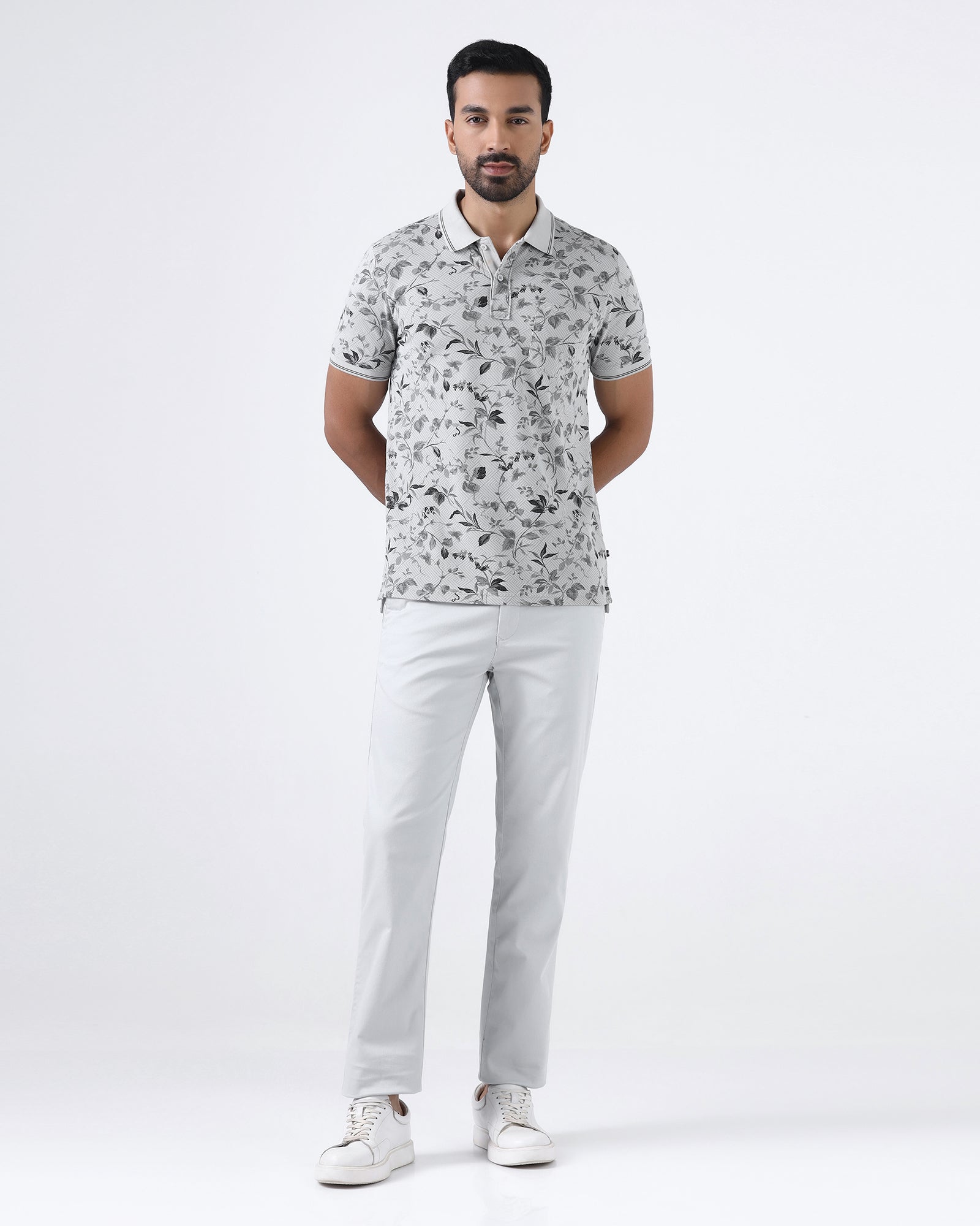 Grey Printed Polo - Neru