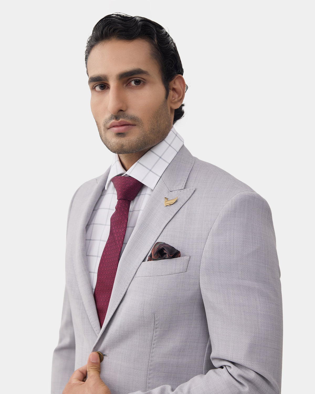 Grey Solid Blazer - Sobo
